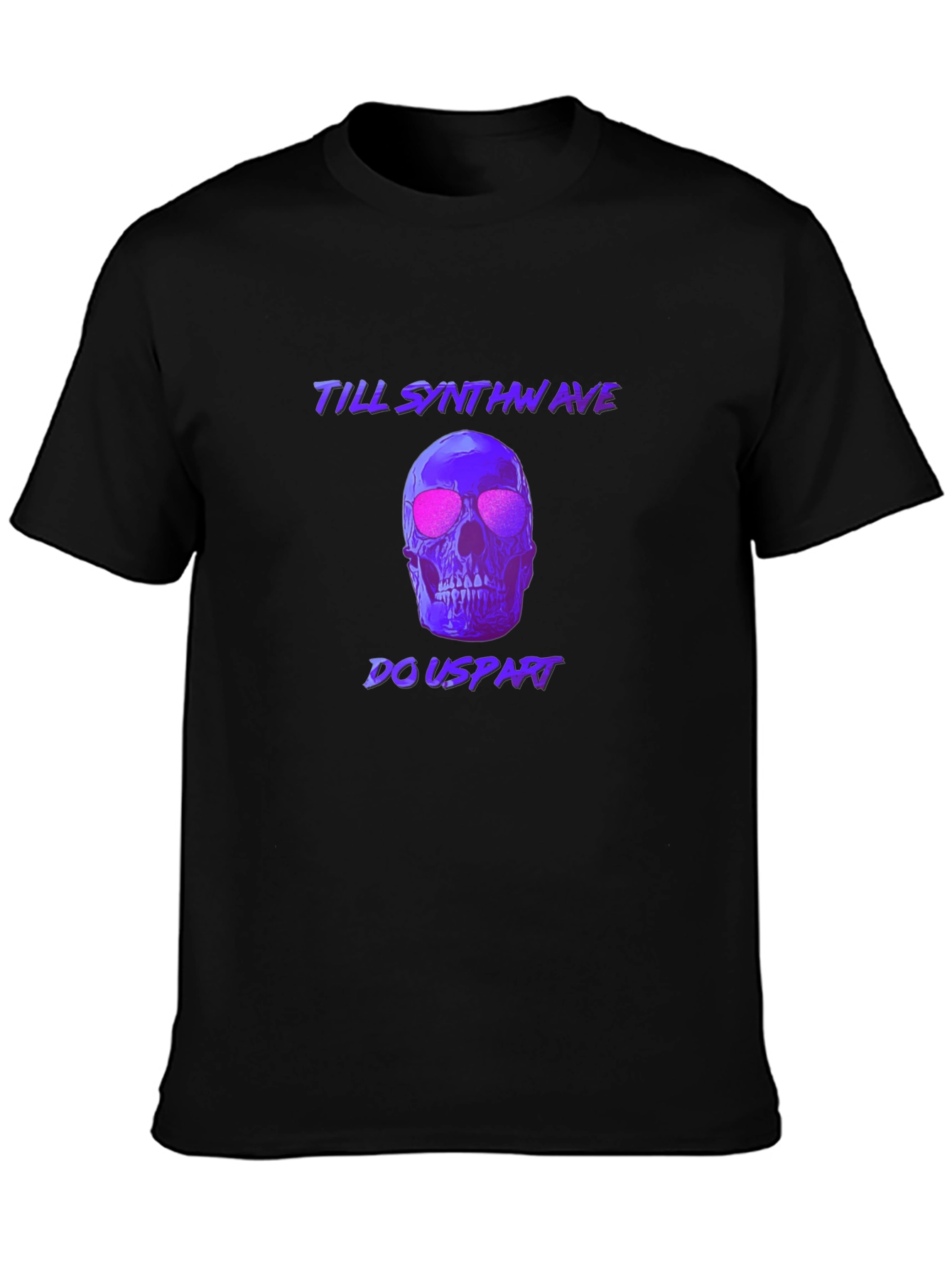 Synthwave Skull T-Shirt - Till Synthwave Do Us Part