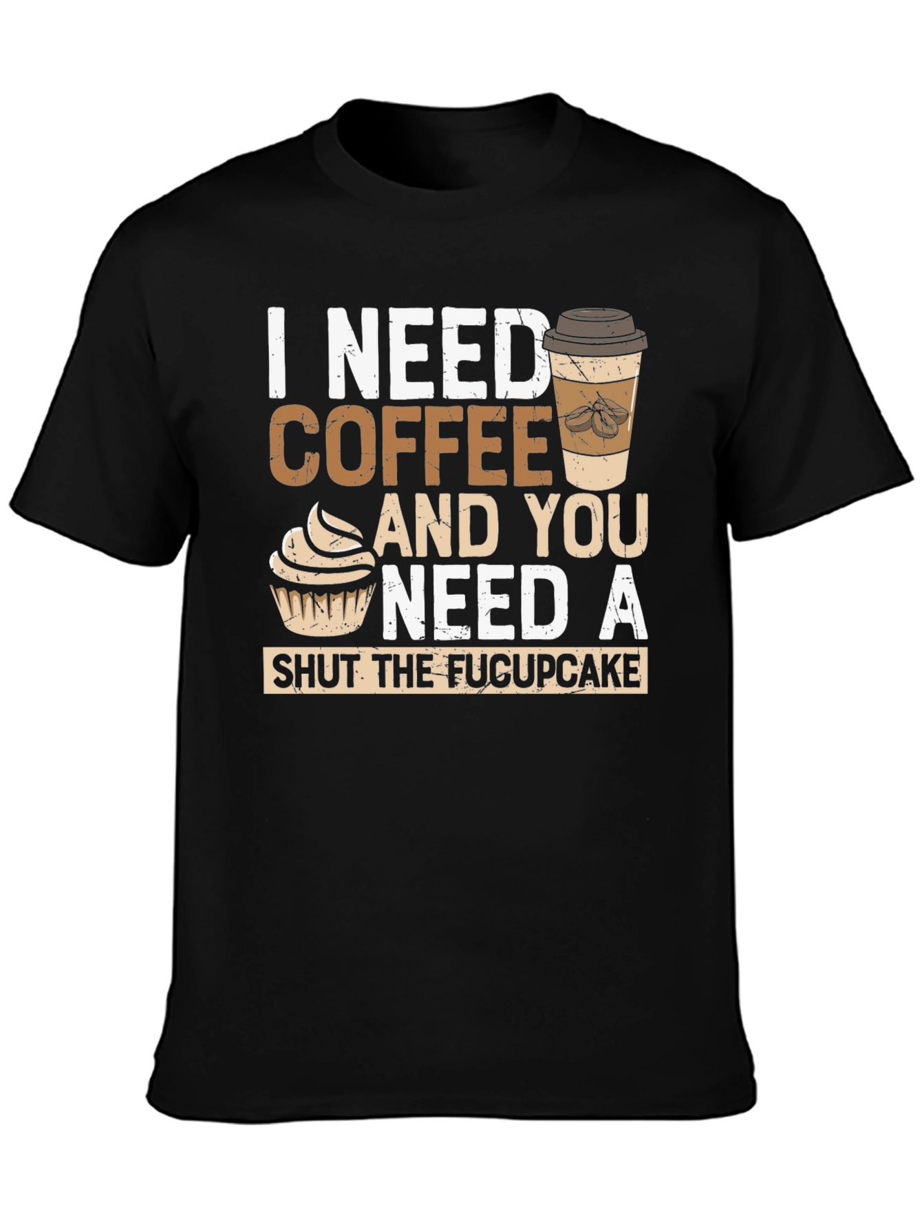 Coffee and Cupcake Graphic Tee - Humor T-Shirt