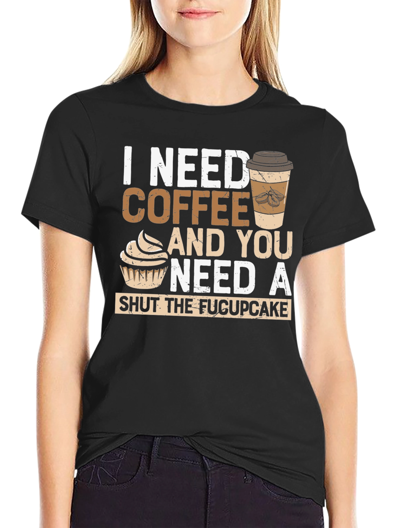Coffee and Cupcake Graphic Tee - Humor T-Shirt