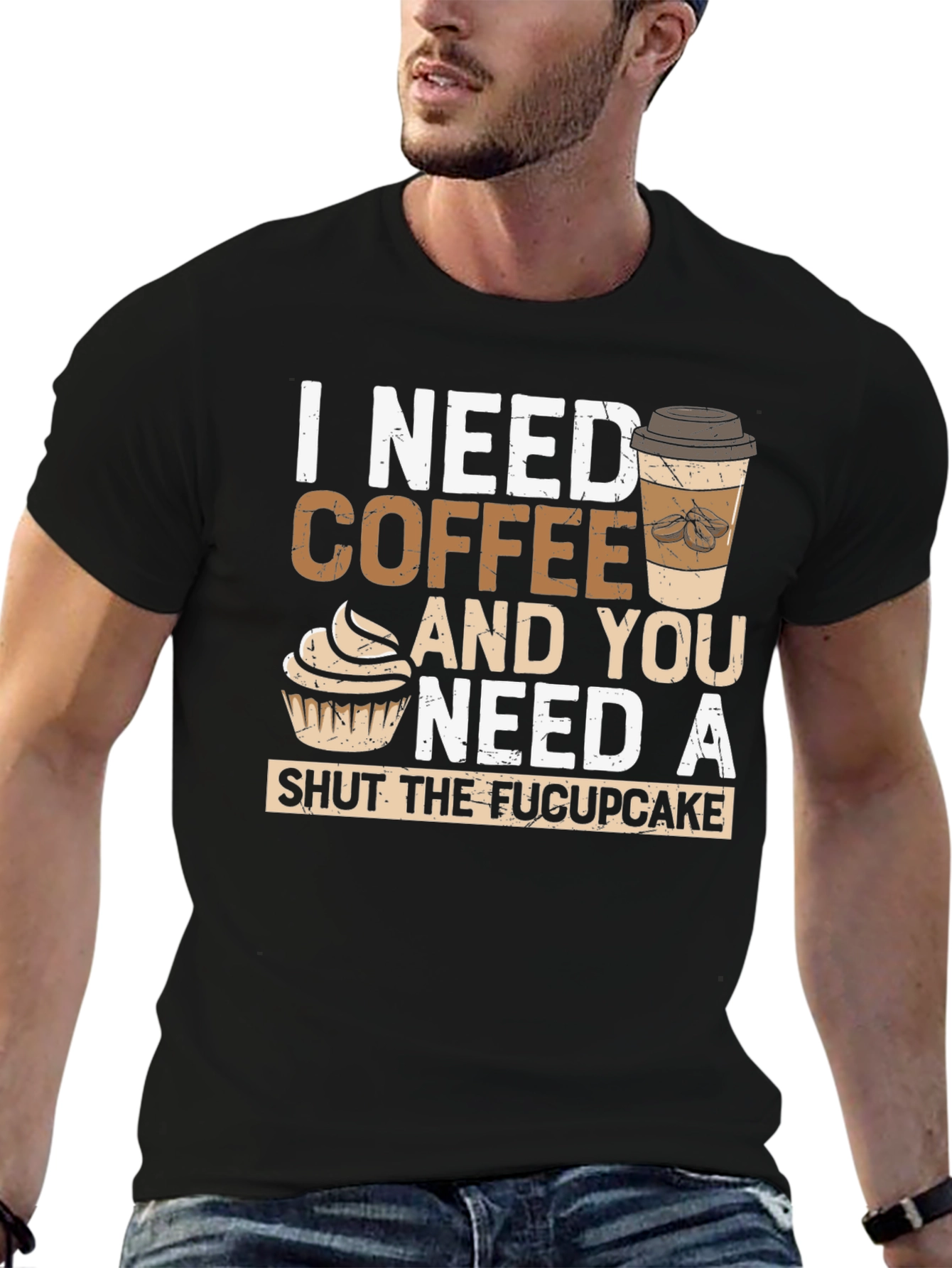 Coffee and Cupcake Graphic Tee - Humor T-Shirt