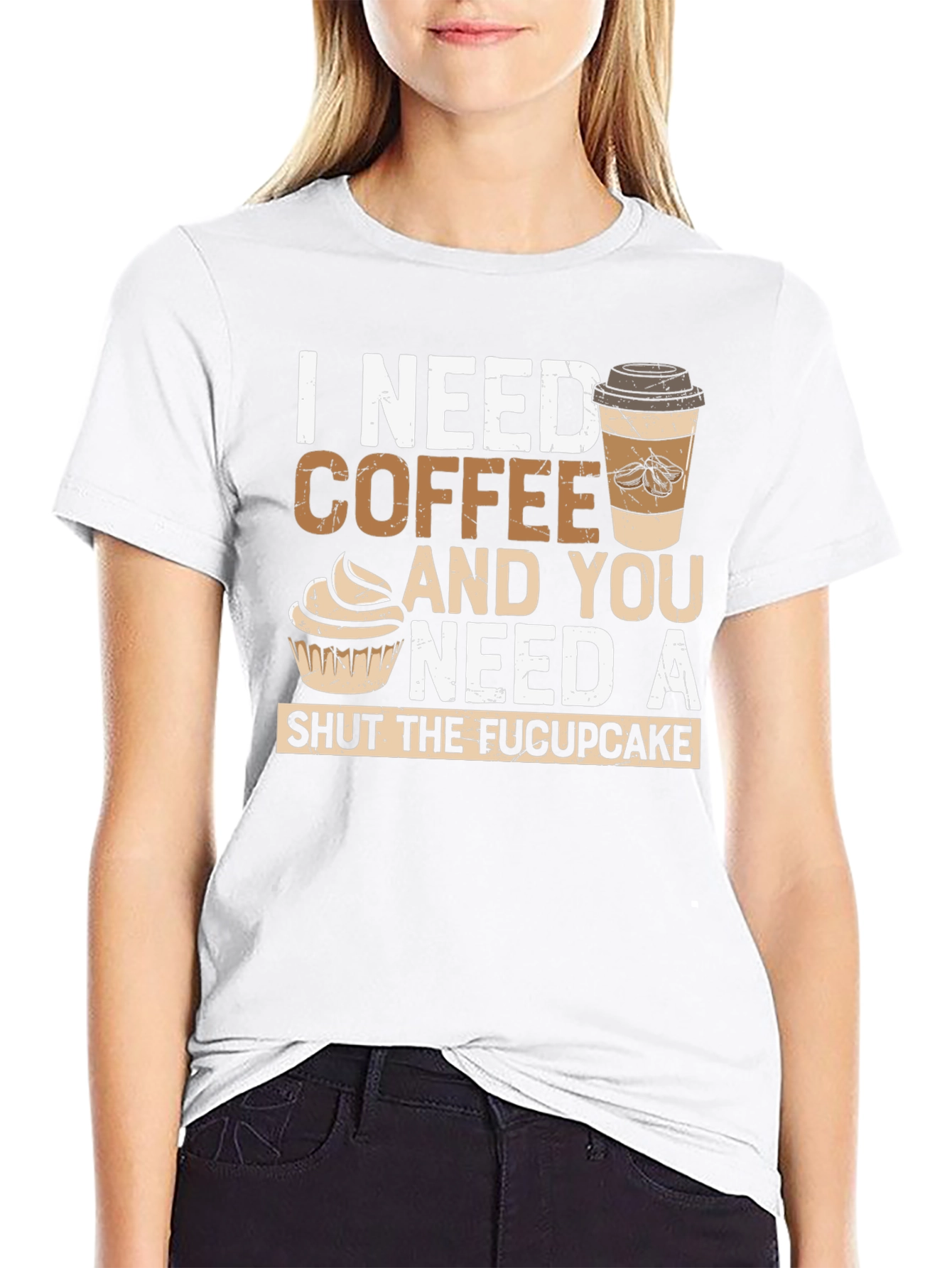 Coffee and Cupcake Graphic Tee - Humor T-Shirt