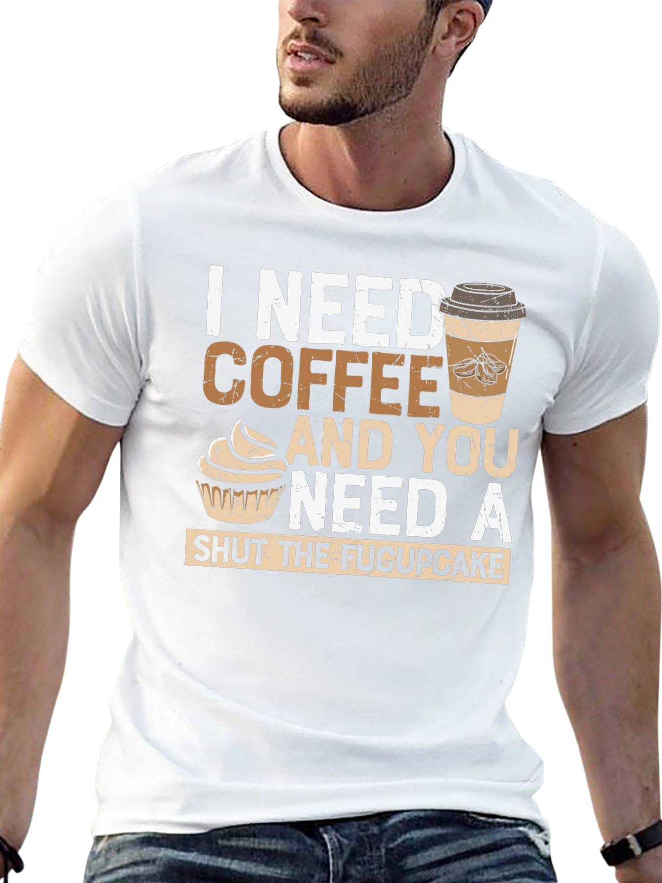 Coffee and Cupcake Graphic Tee - Humor T-Shirt