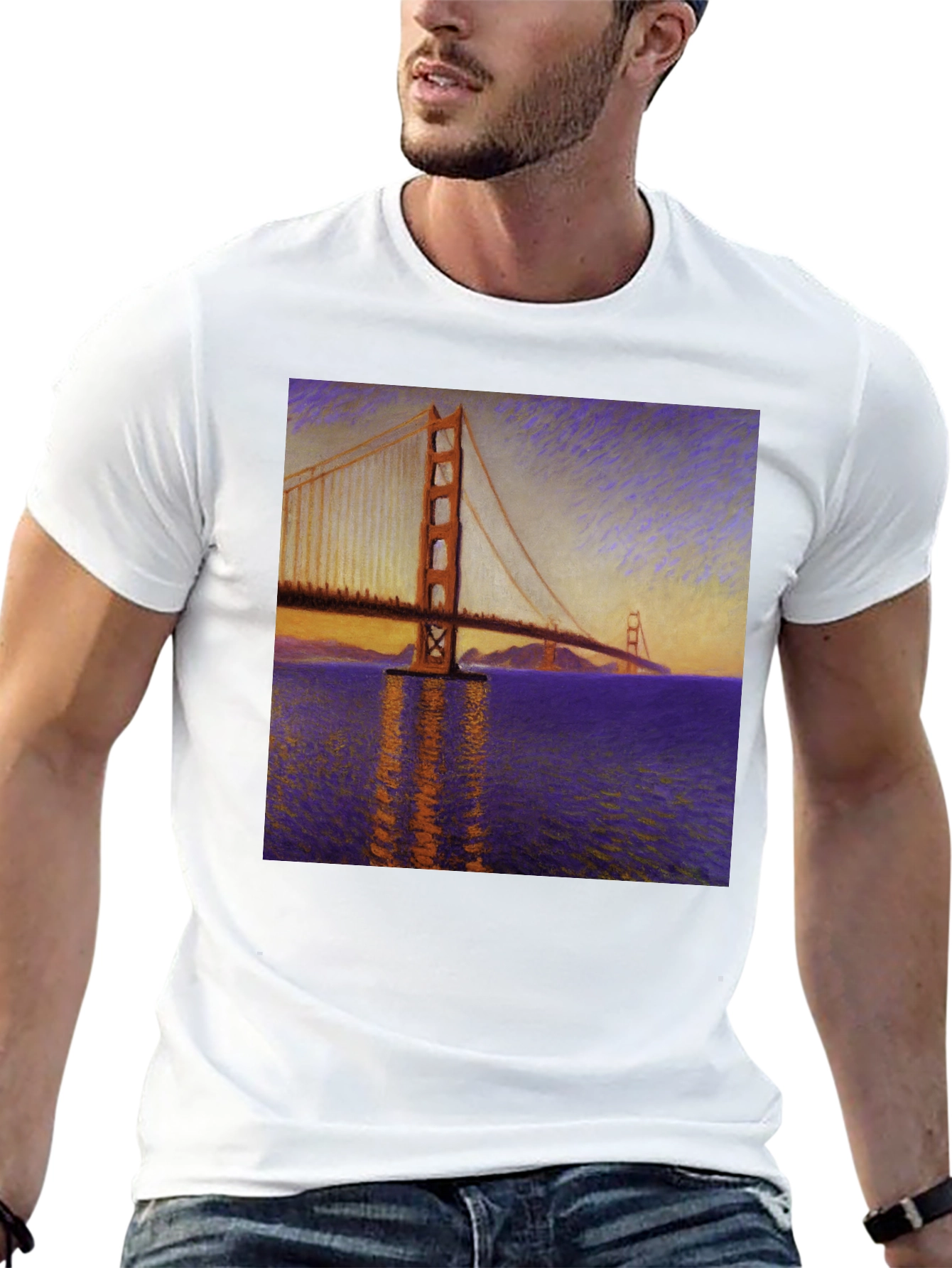 Golden Gate Bridge Art Graphic Tee
