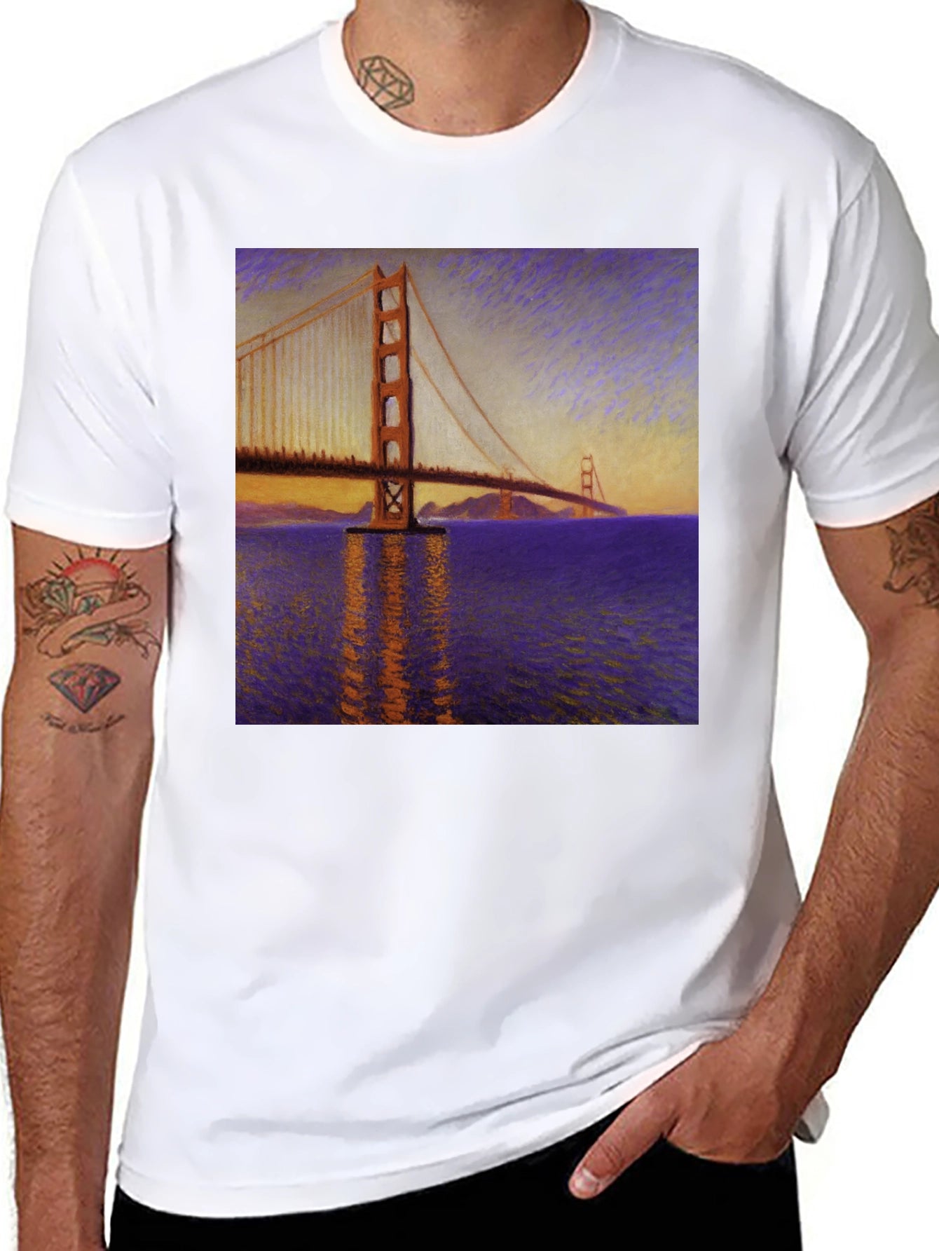 Golden Gate Bridge Art Graphic Tee