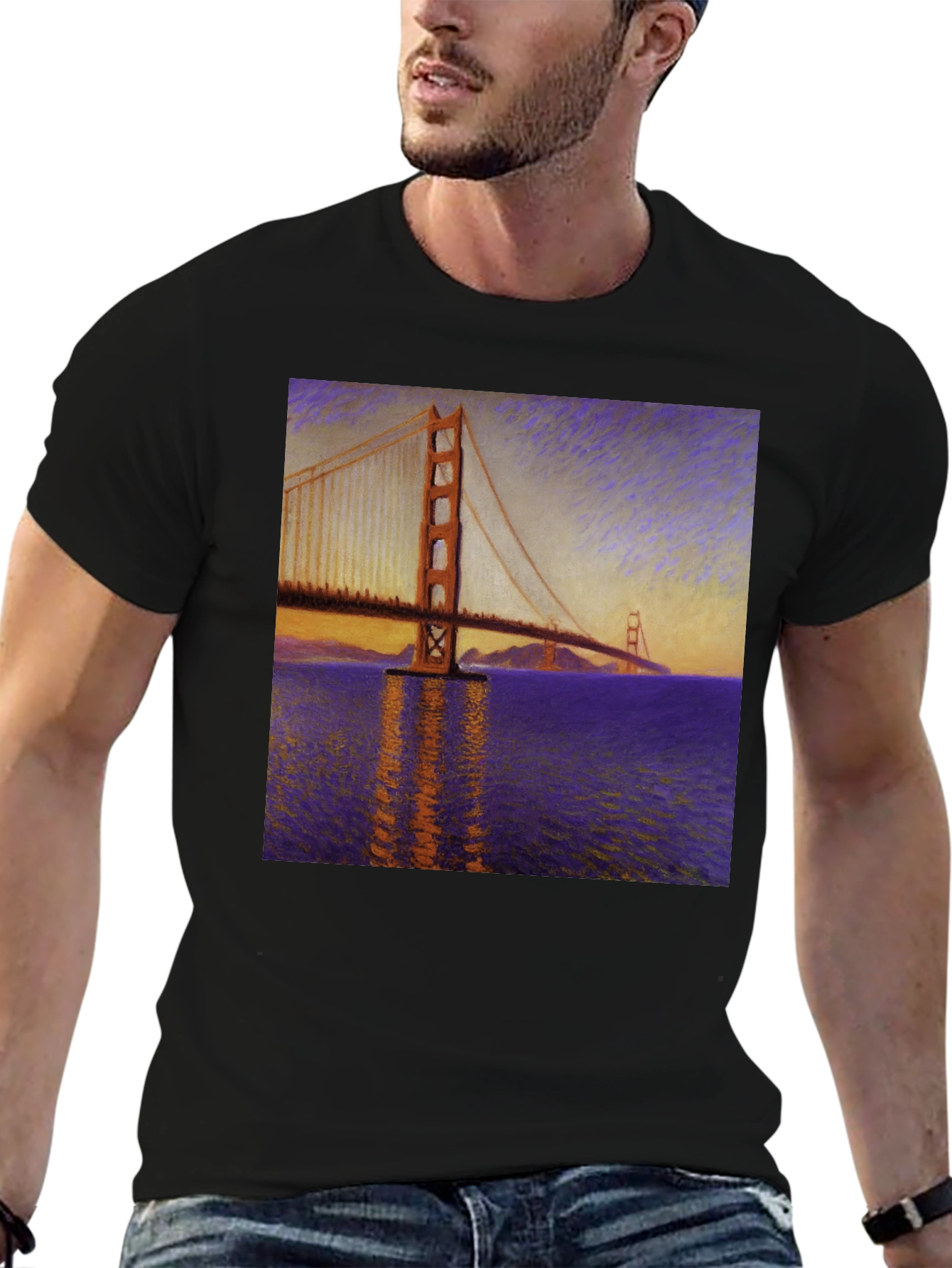 Golden Gate Bridge Art Graphic Tee