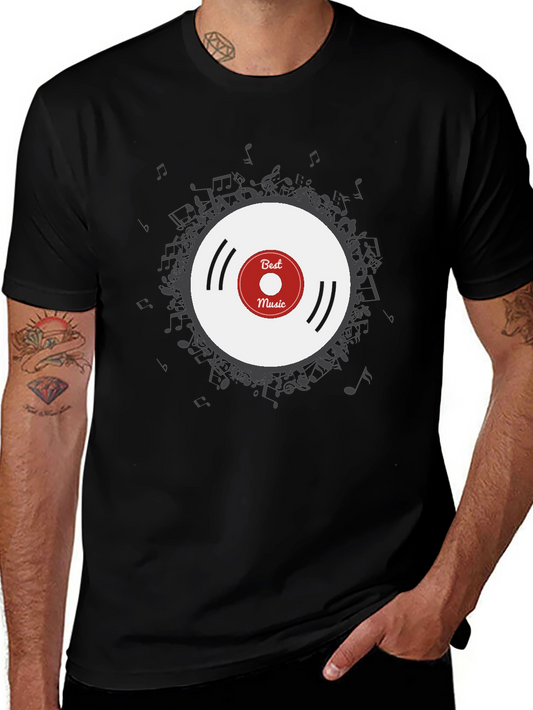 Best Music Record Graphic Tee - Black