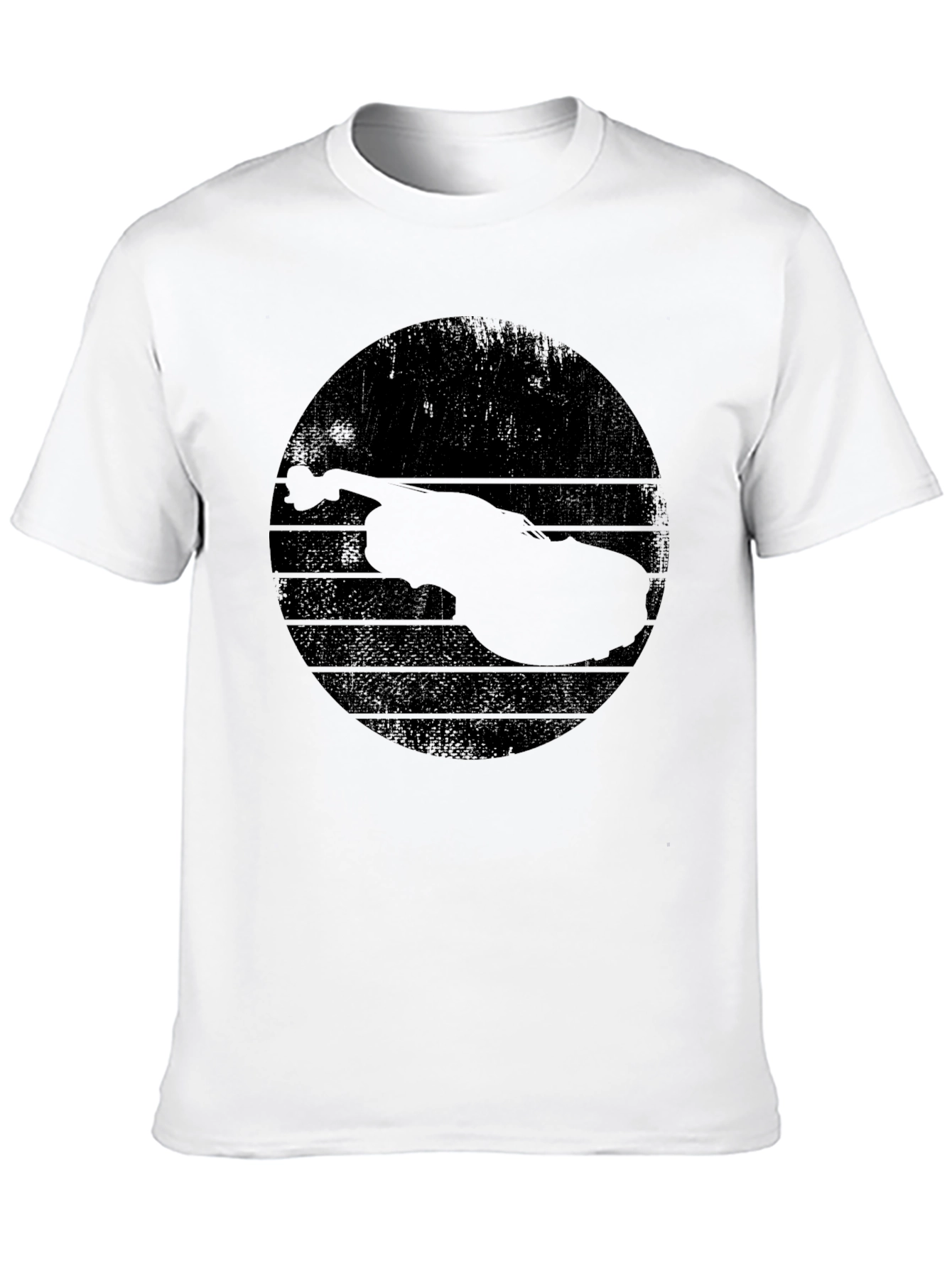 Retro Violin Graphic Black T-Shirt