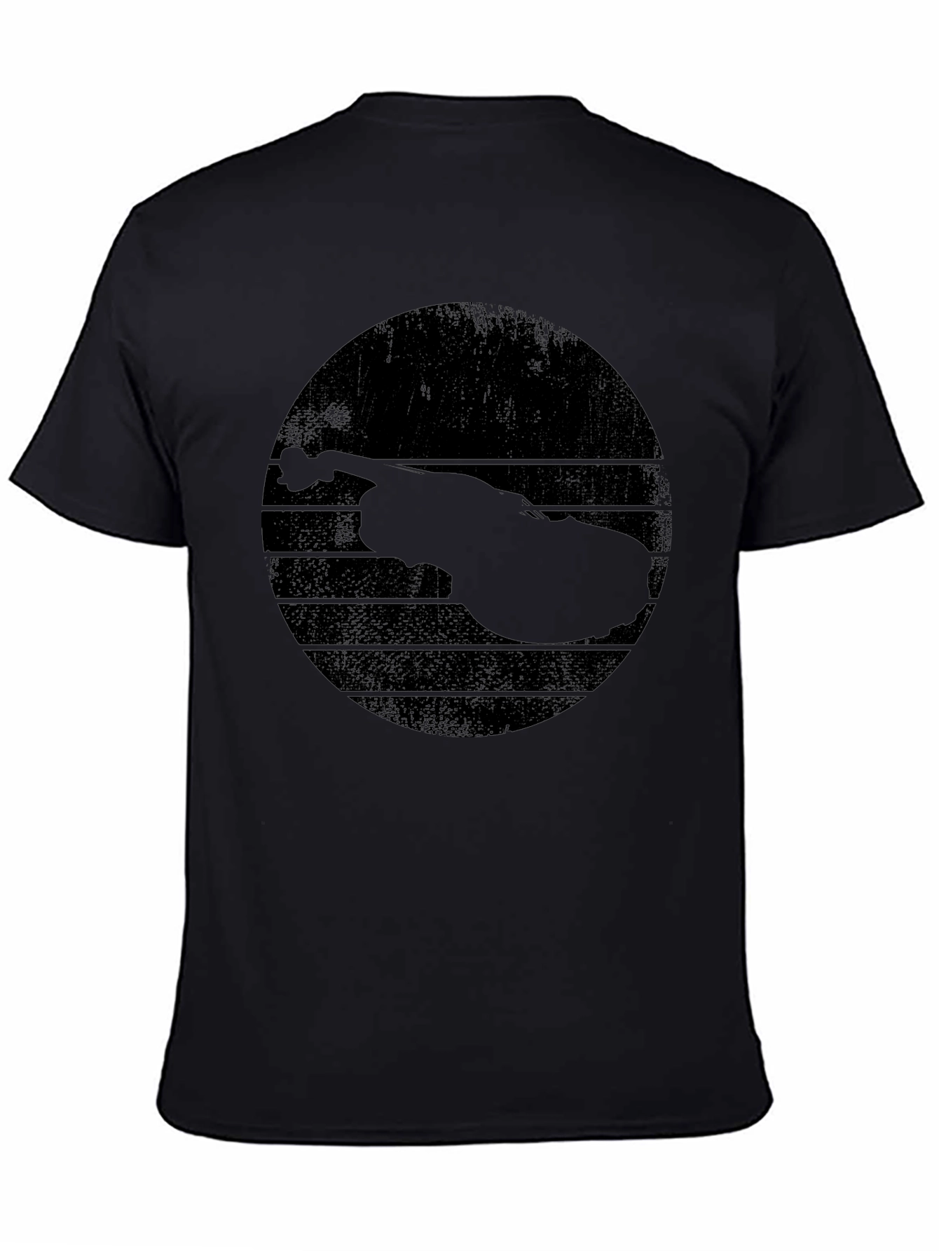 Retro Violin Graphic Black T-Shirt