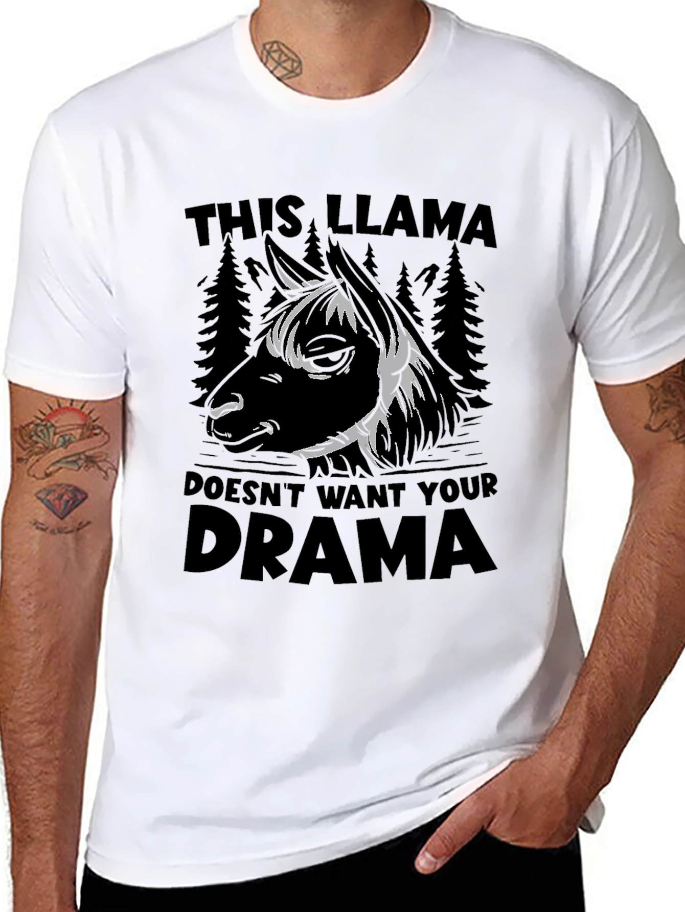 Llama Drama T-Shirt - Funny Animal Graphic Tee