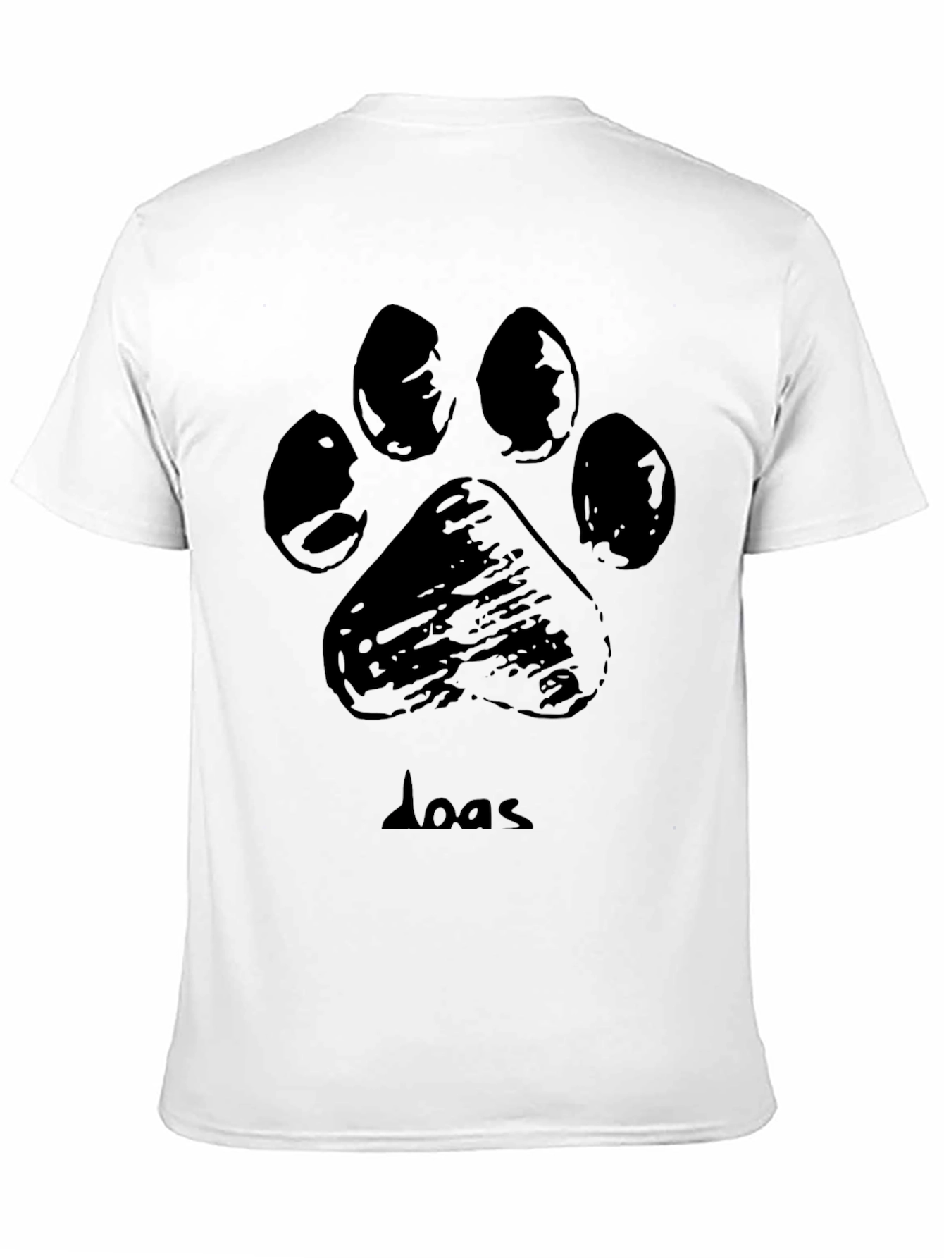 Dog Paw Print Graphic T-Shirt - Black