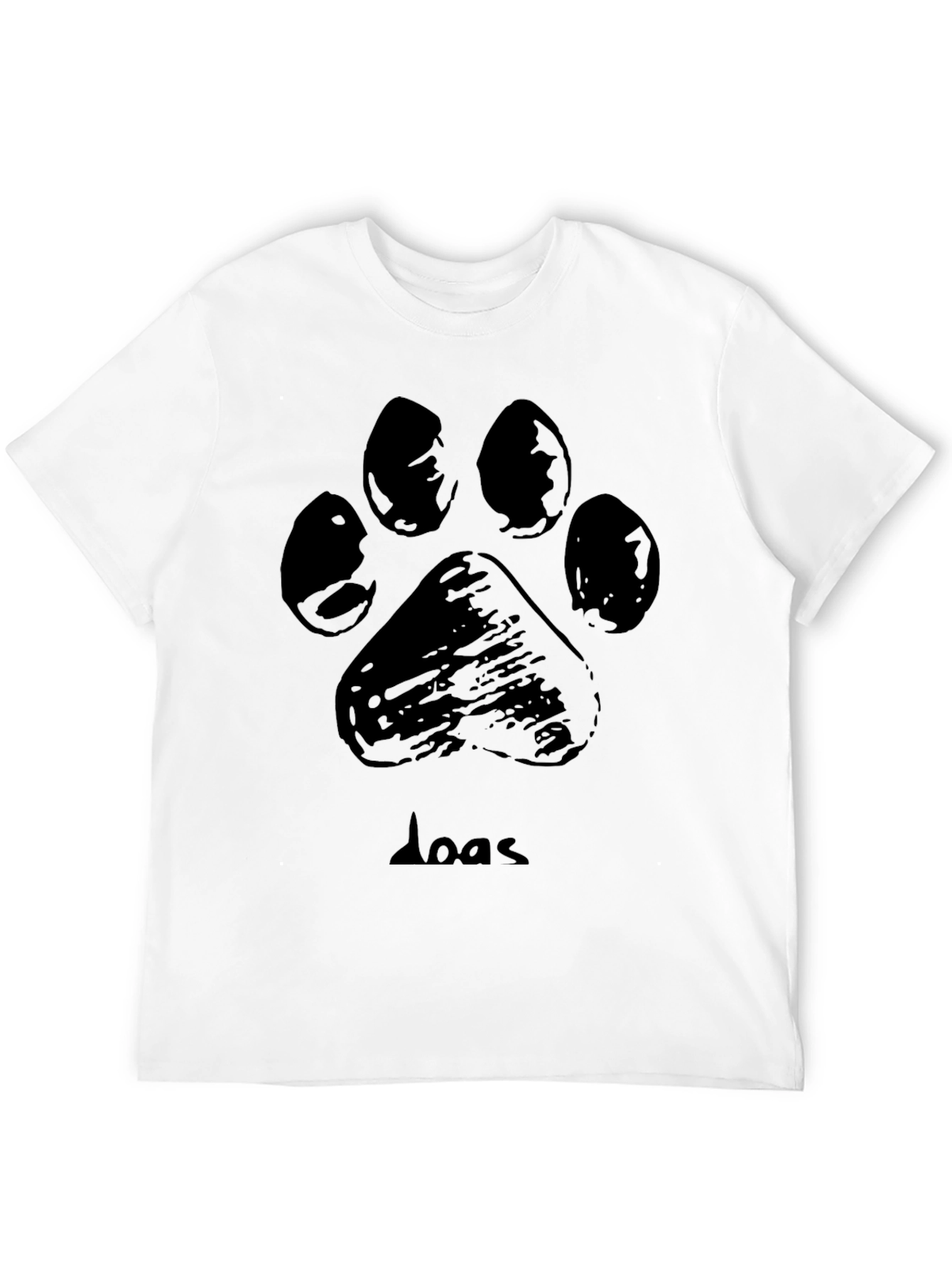 Dog Paw Print Graphic T-Shirt - Black
