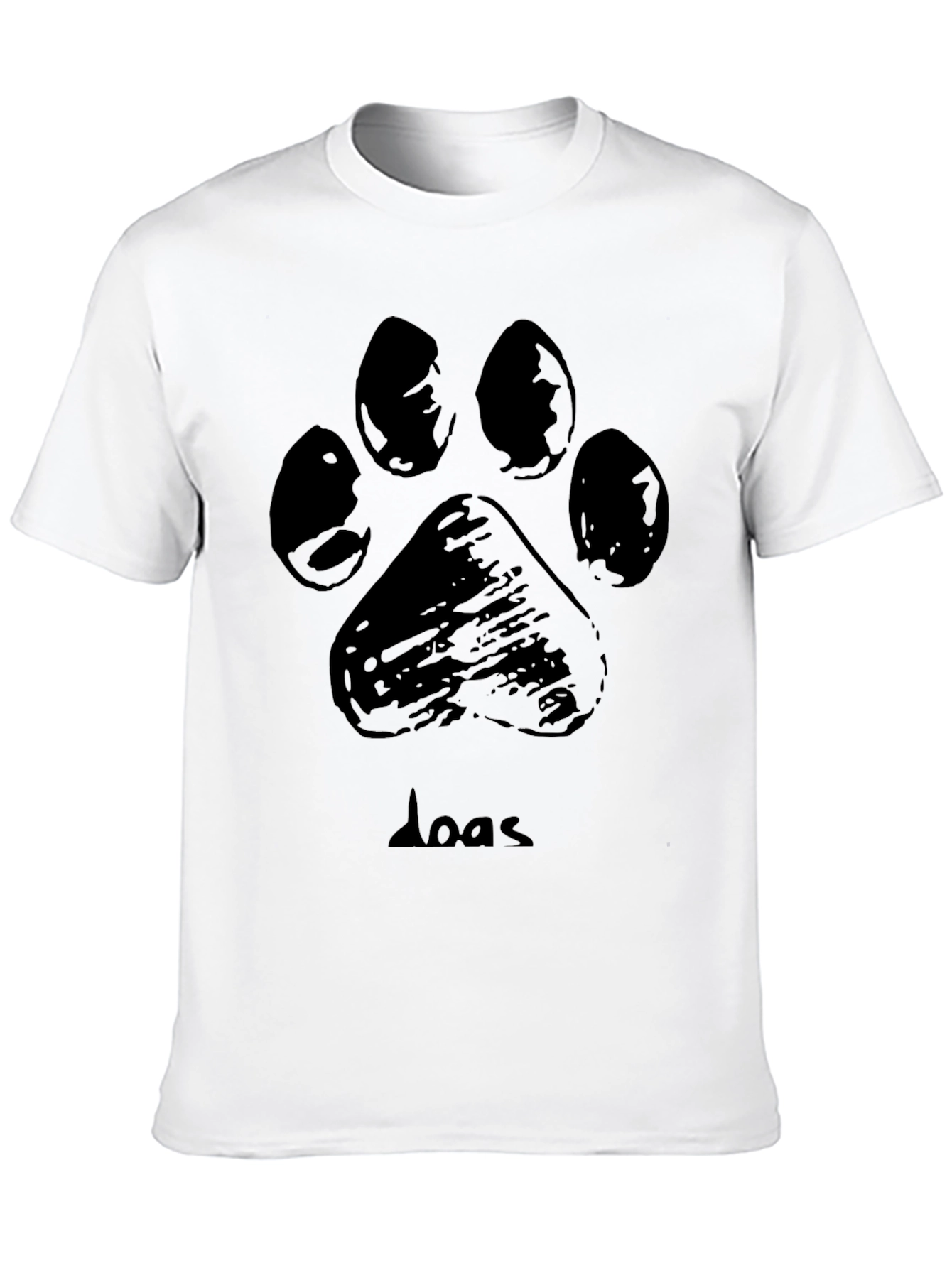 Dog Paw Print Graphic T-Shirt - Black