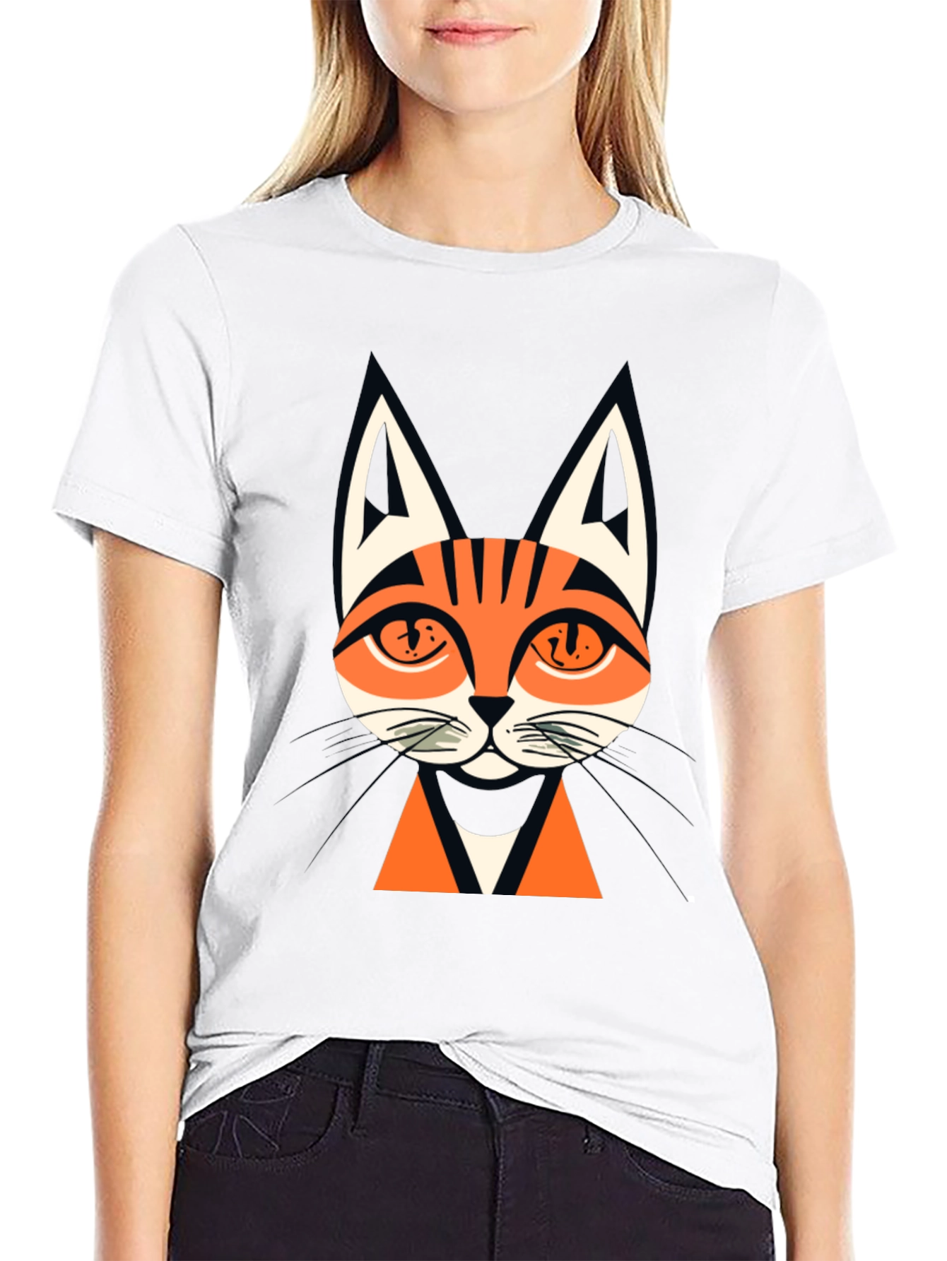 Mens Black Cat Graphic Tee