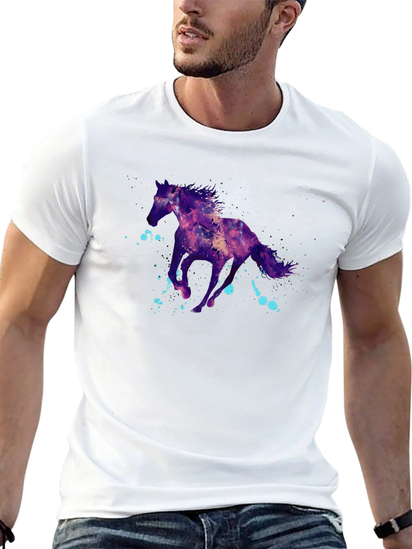 Galaxy Horse Graphic T-Shirt - Stylish Mens Tee