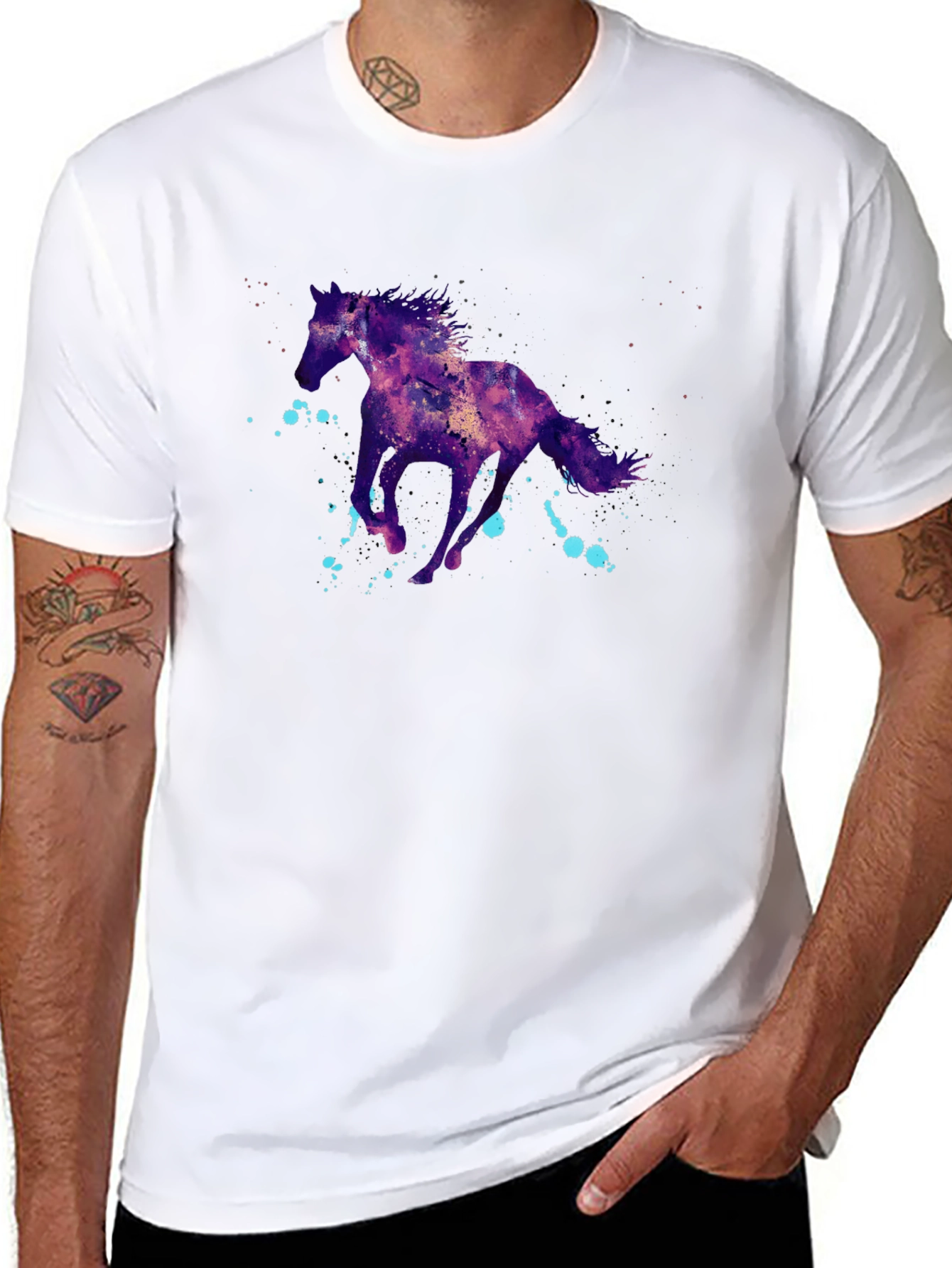 Galaxy Horse Graphic T-Shirt - Stylish Mens Tee