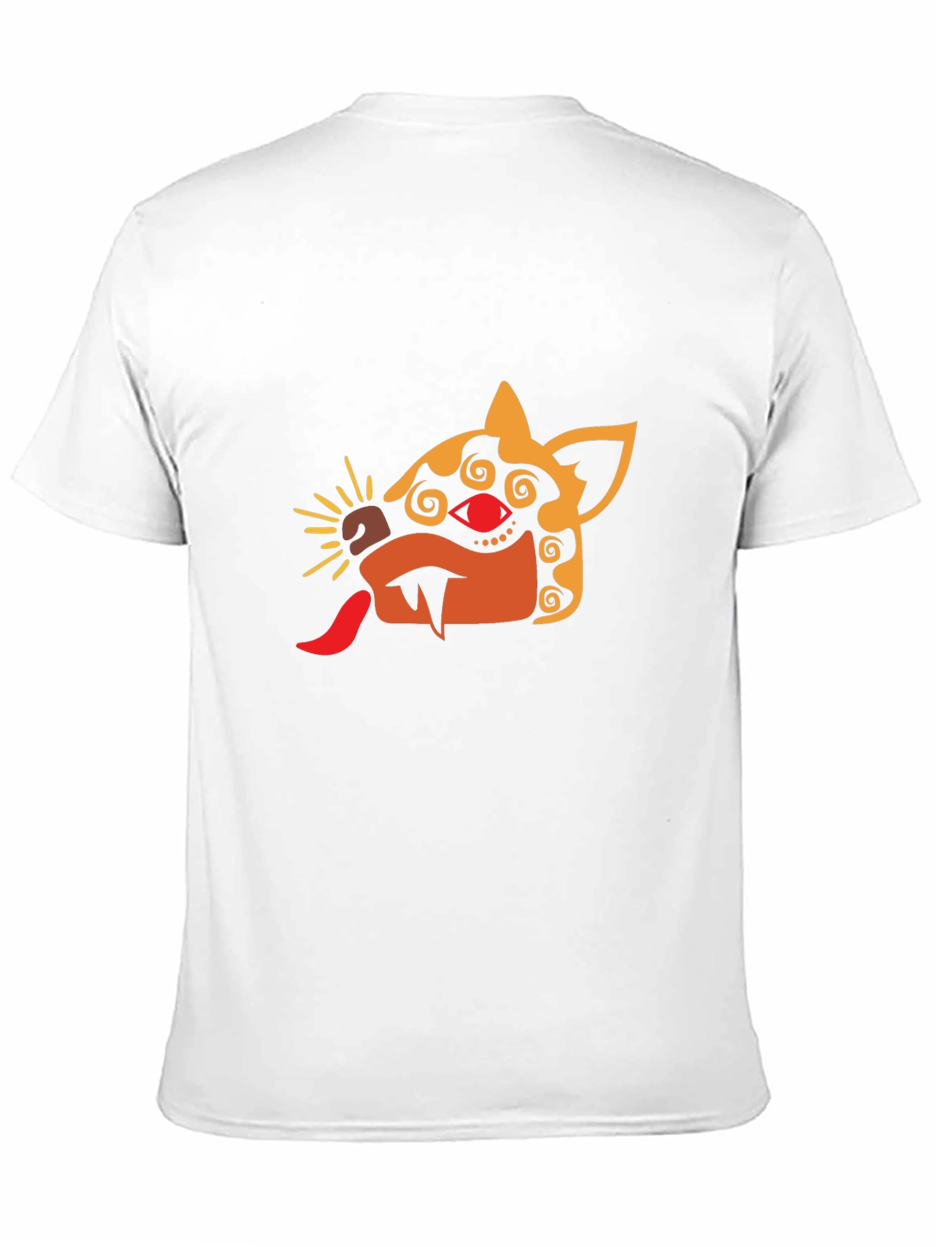 Mens Black T-Shirt with Aztec-Inspired Animal Design