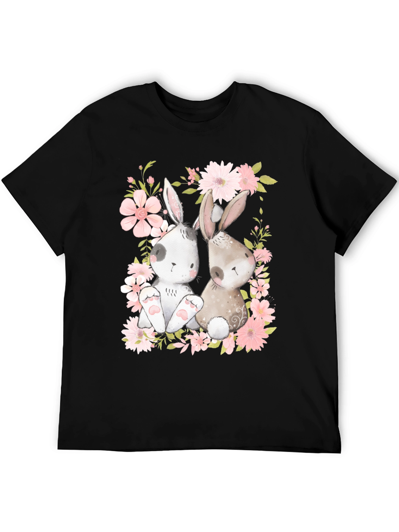 Cute Bunny Floral T-Shirt - Spring Easter Tee