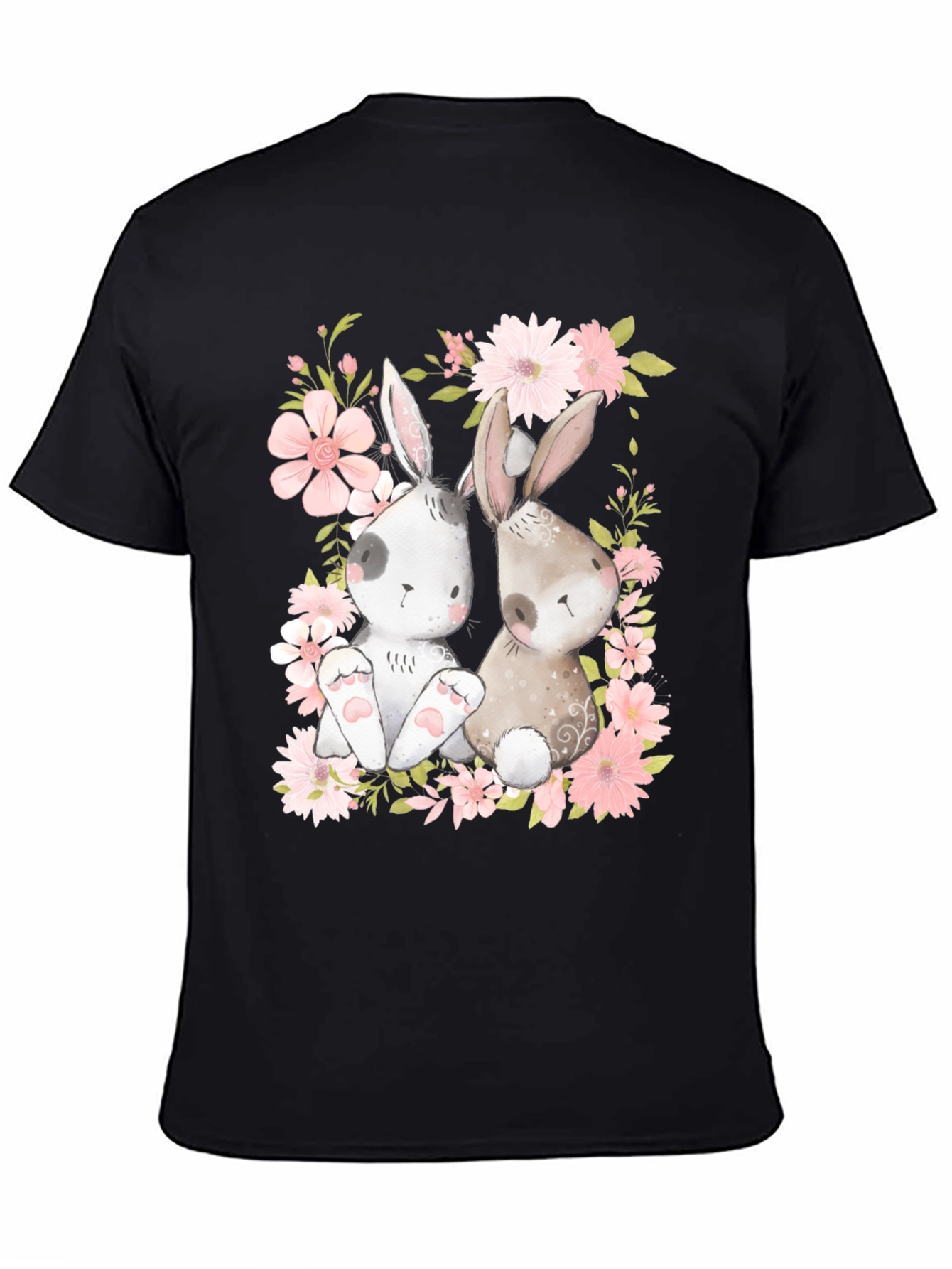 Cute Bunny Floral T-Shirt - Spring Easter Tee