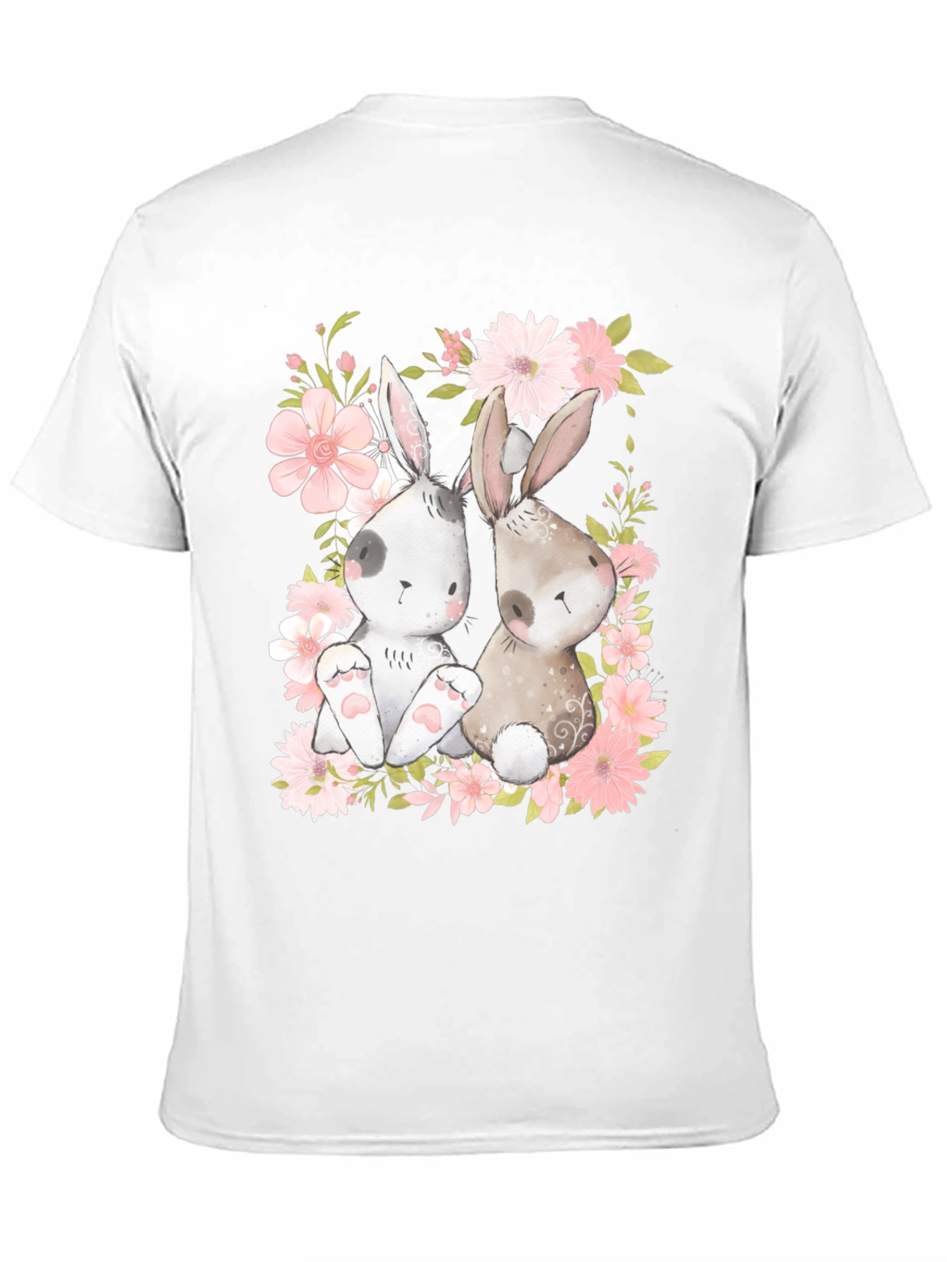 Cute Bunny Floral T-Shirt - Spring Easter Tee