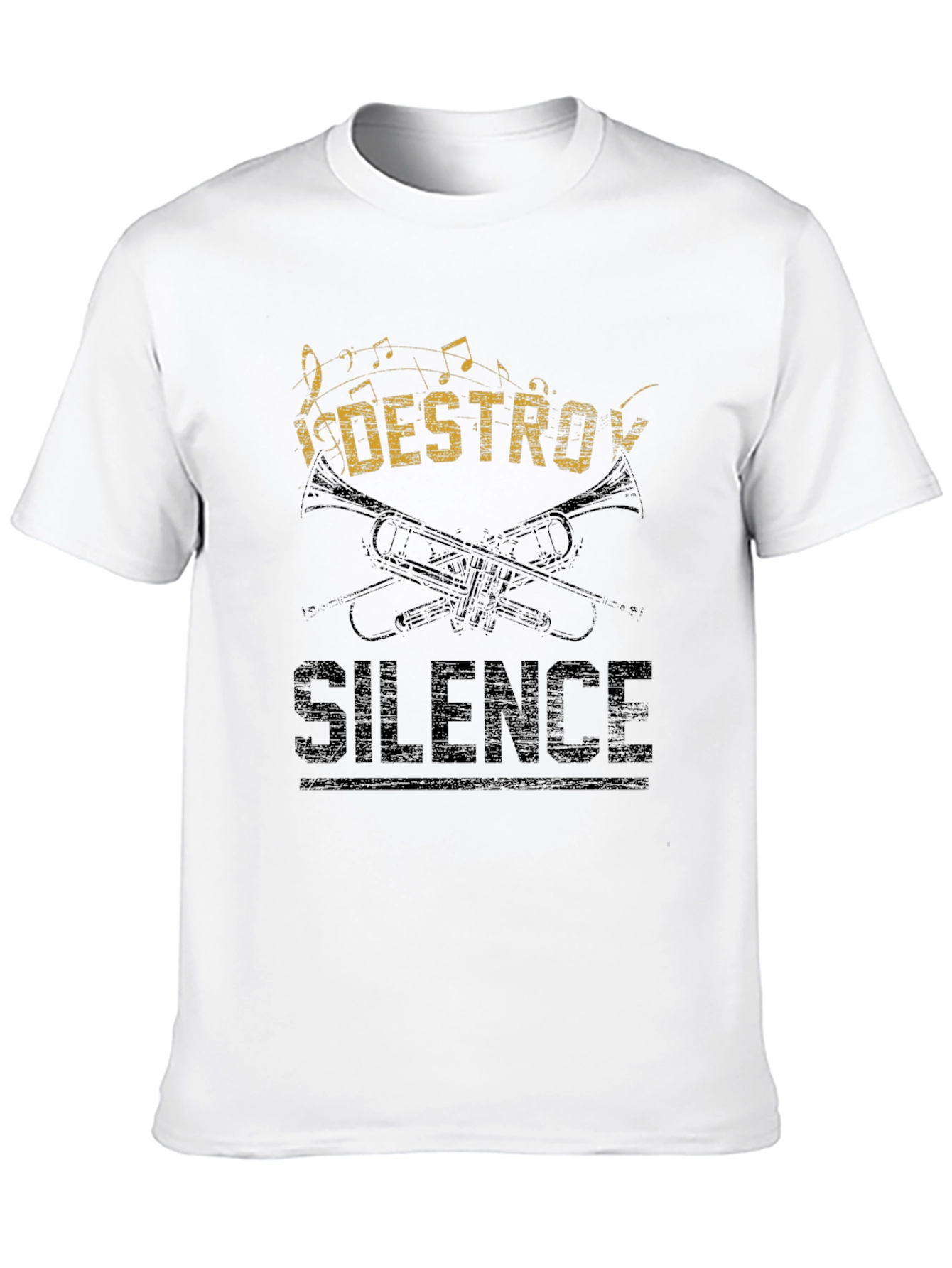 Destroy Silence Trumpet Graphic Tee - Musician T-Shirt