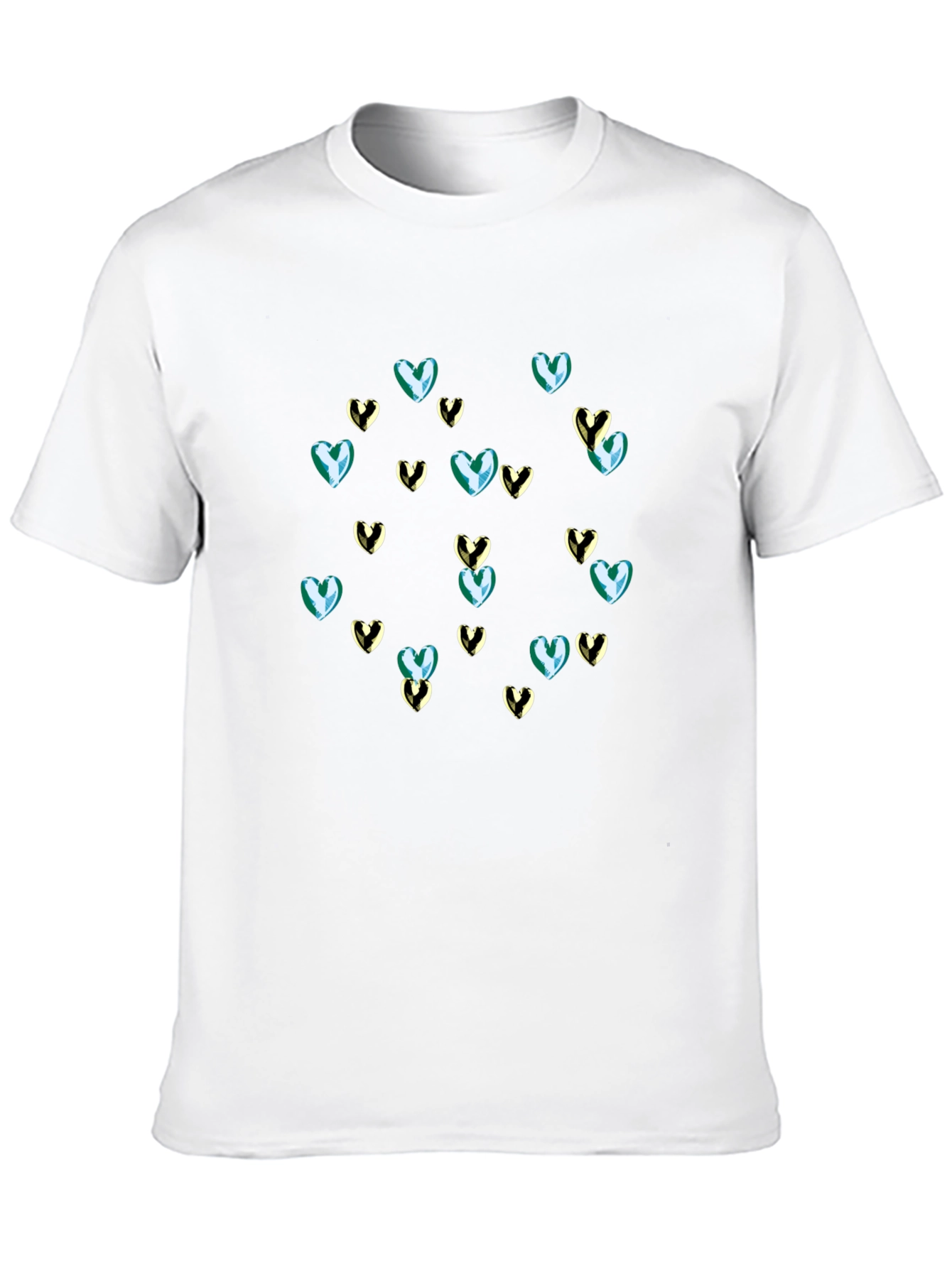 Heart Patterned Black Tee