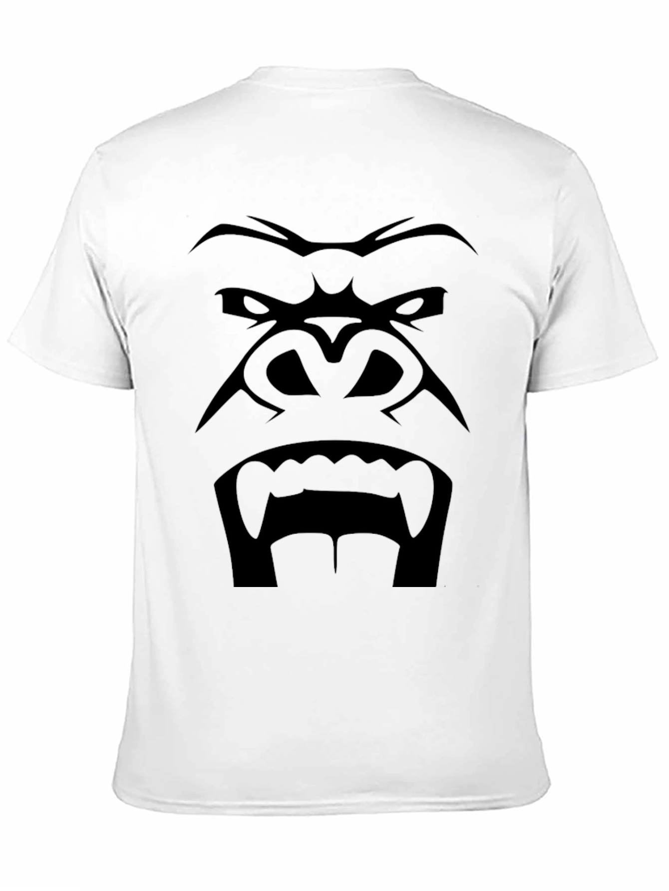 Mens Black Gorilla Face Graphic T-Shirt