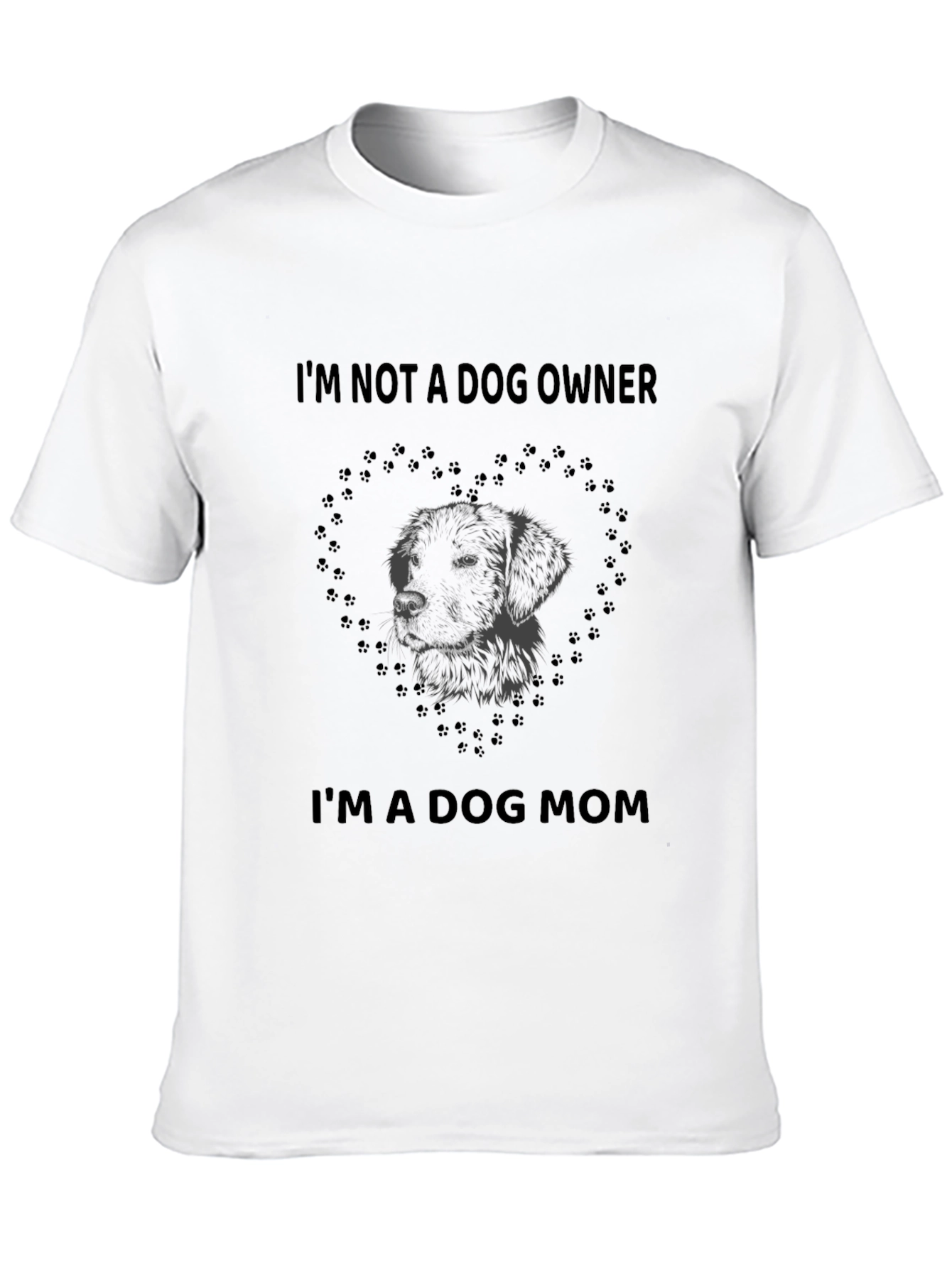 Dog Mom Graphic Tee - Black Cotton T-Shirt
