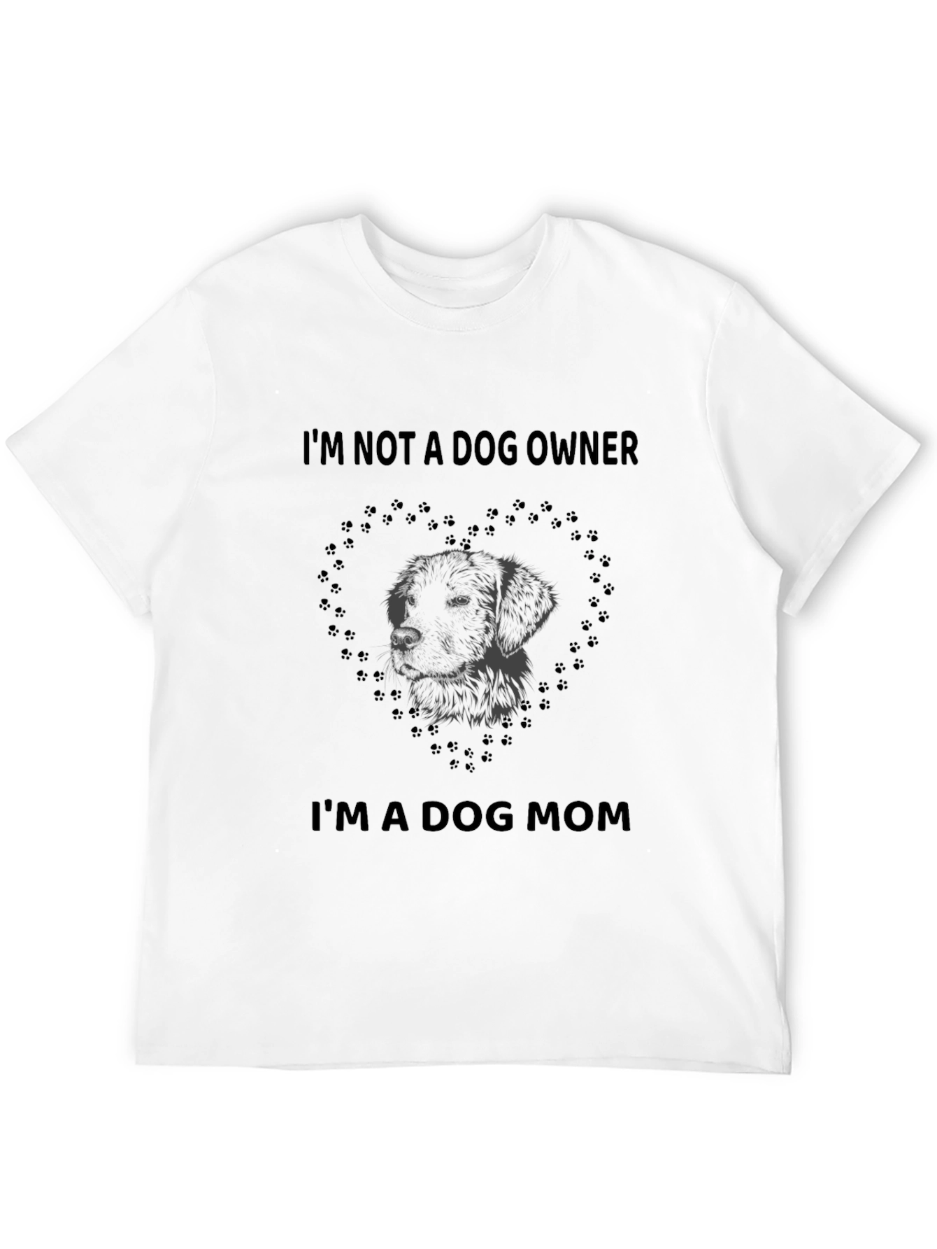 Dog Mom Graphic Tee - Black Cotton T-Shirt