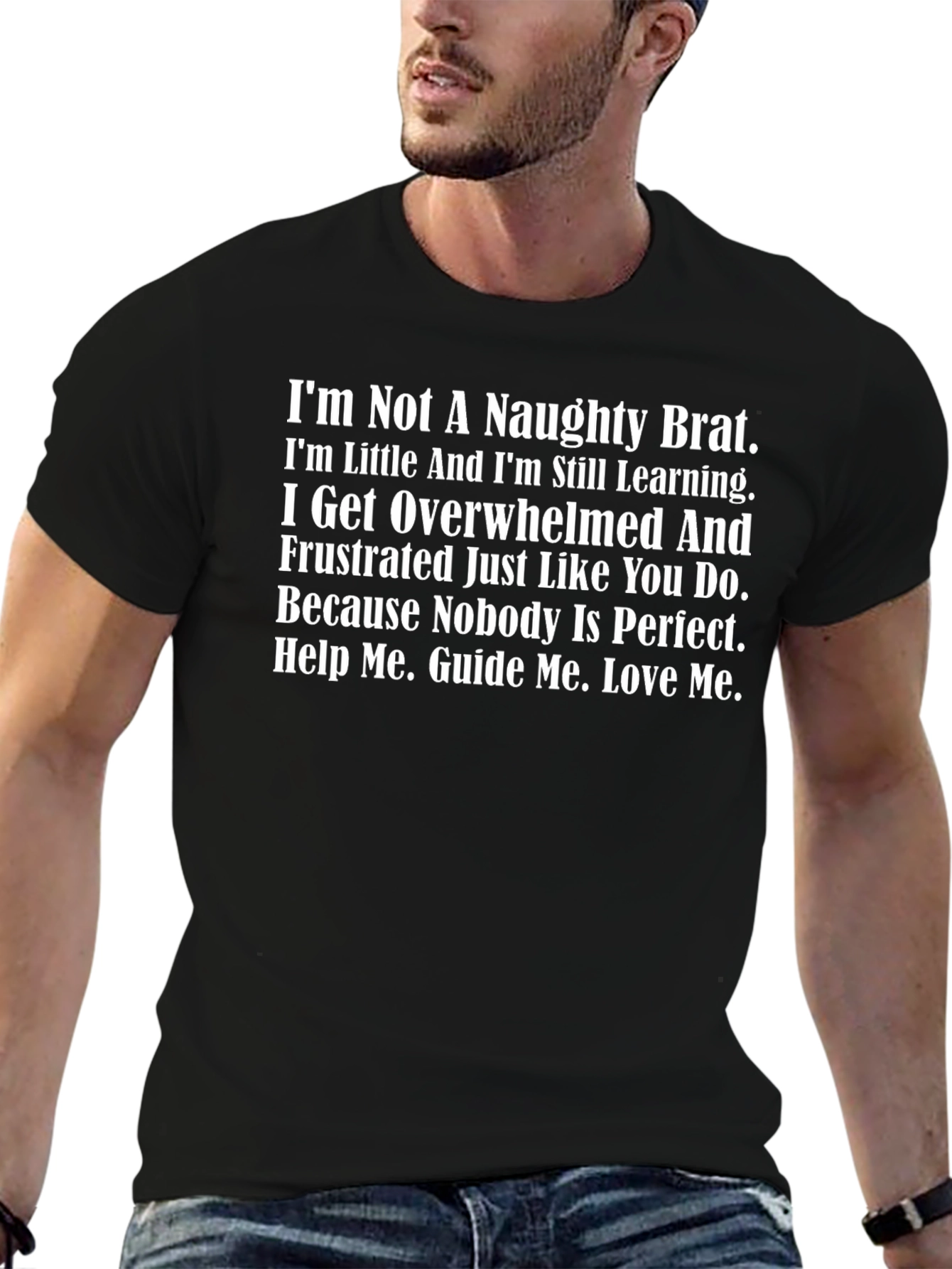 Naughty Brat Printed Tee - Soft Cotton Comfort