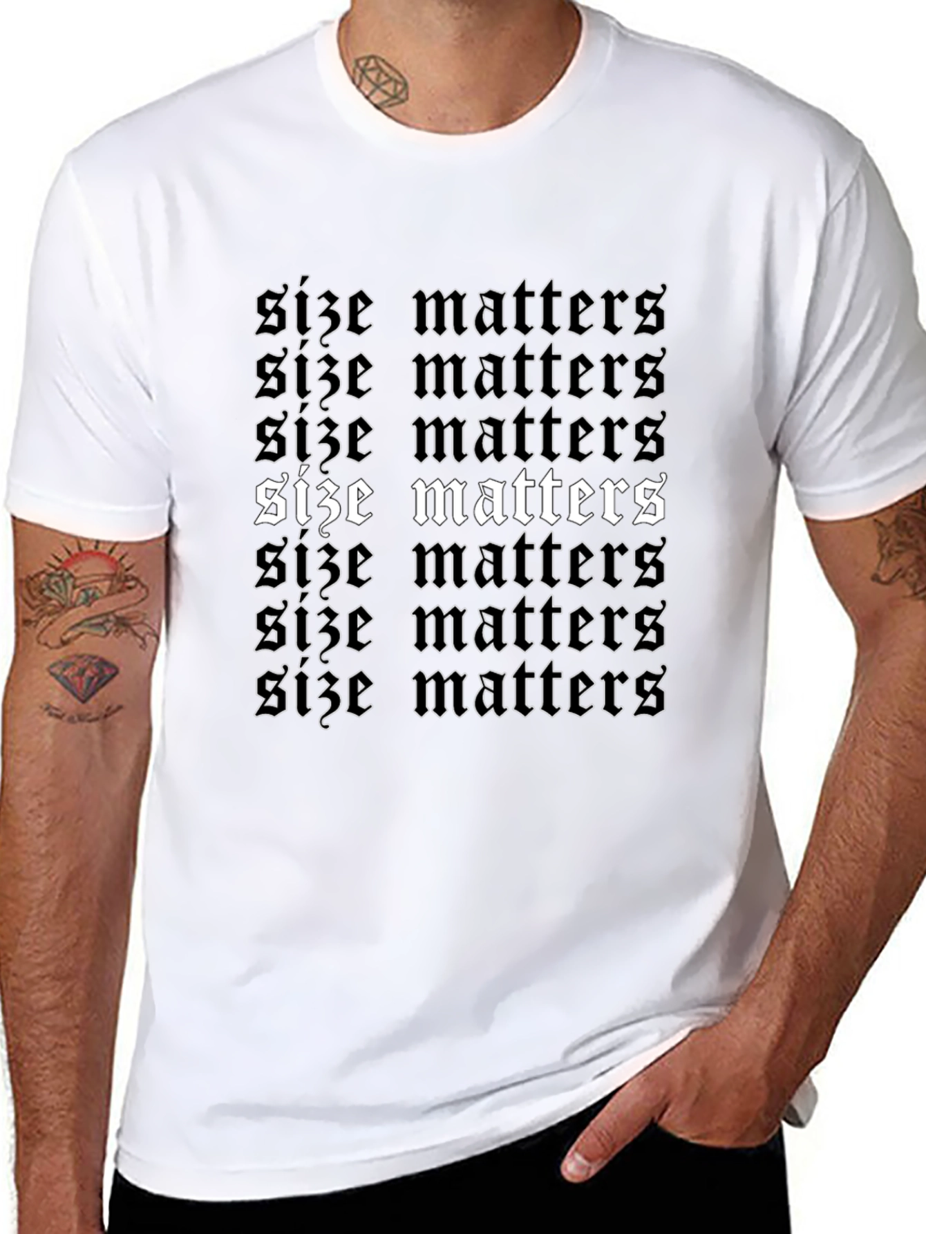 Size Matters Black Graphic Tee
