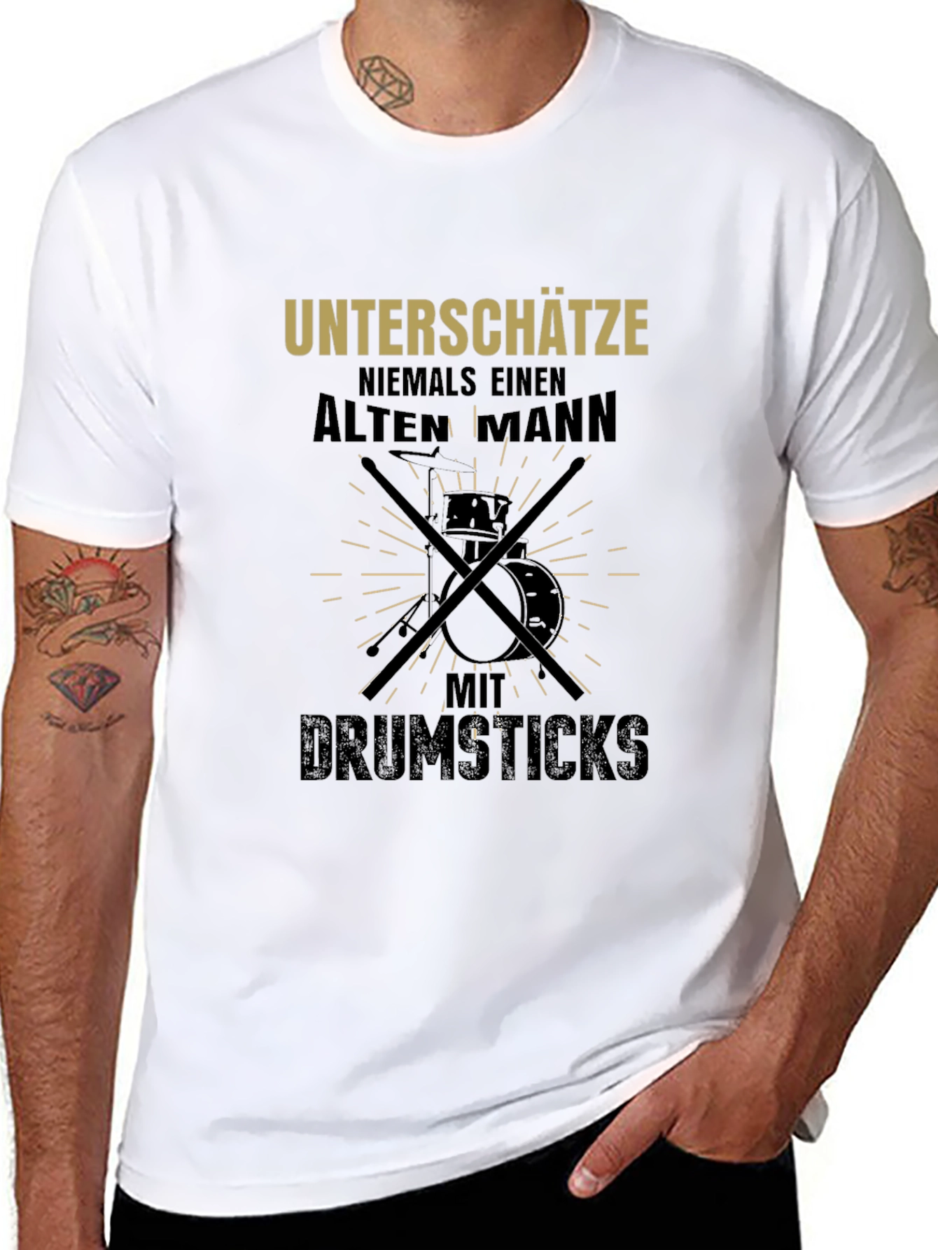 Drummer Old Man T-Shirt: Never Underestimate!