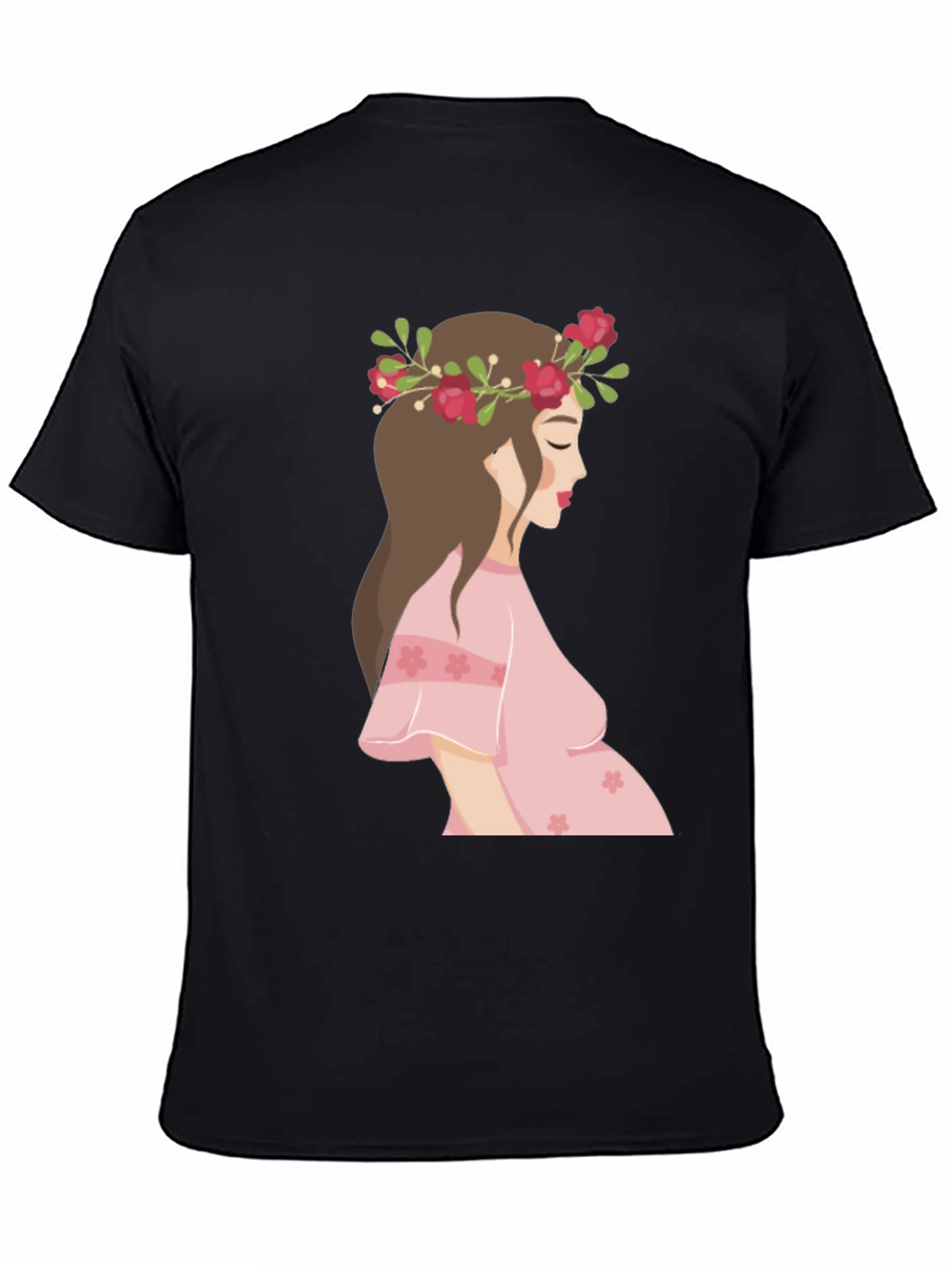 Stylish Maternity T-Shirt with Floral Design