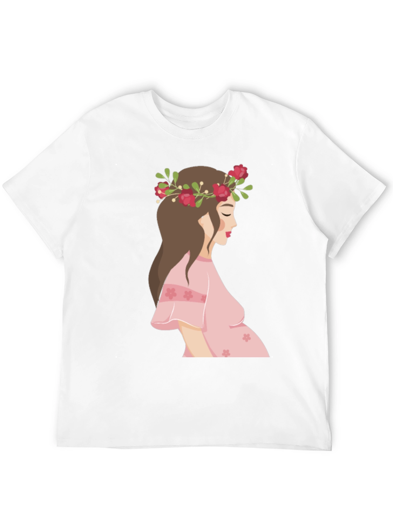 Stylish Maternity T-Shirt with Floral Design