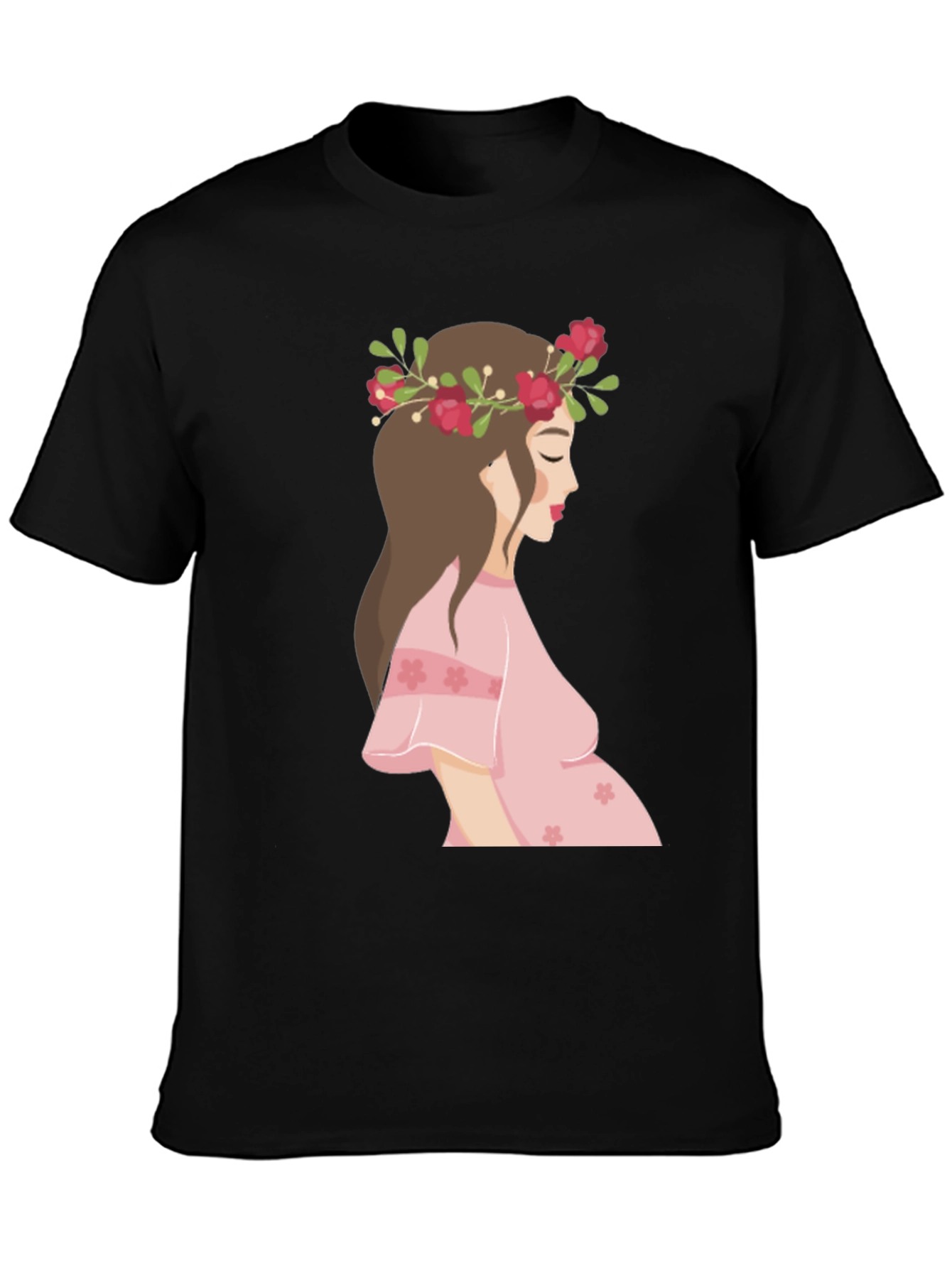 Stylish Maternity T-Shirt with Floral Design