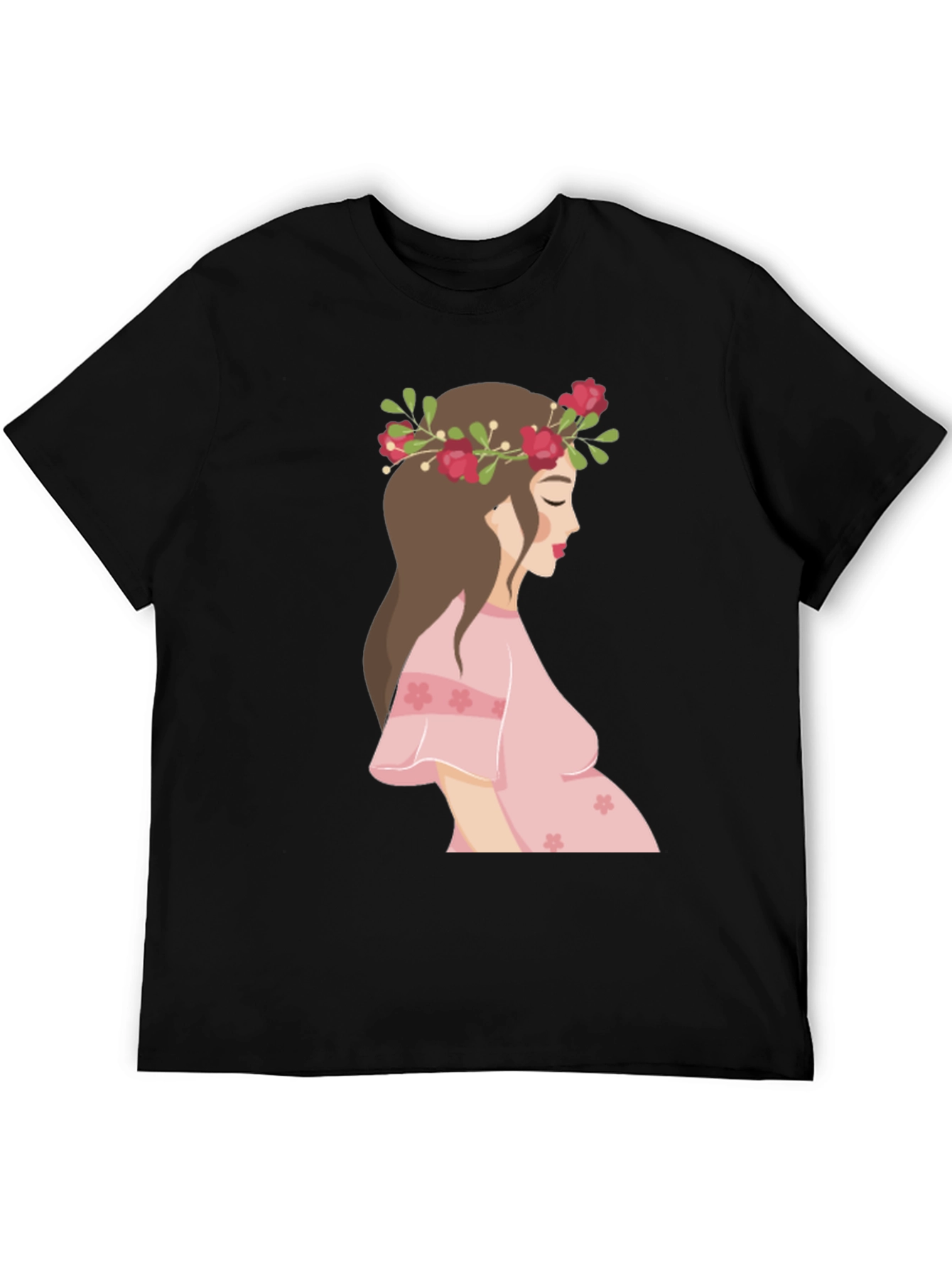 Stylish Maternity T-Shirt with Floral Design