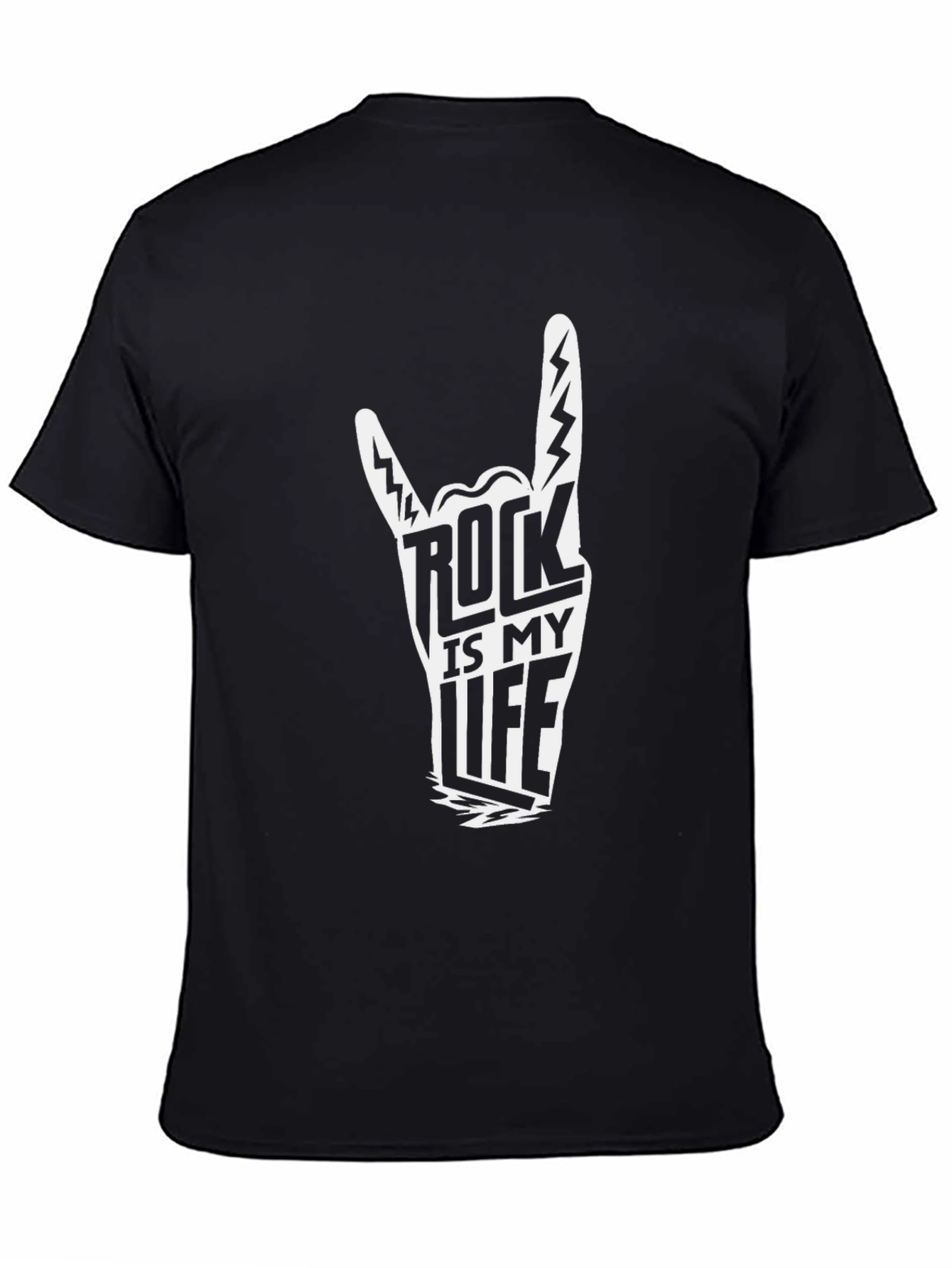 Rock is My Life Graphic Tee - Black