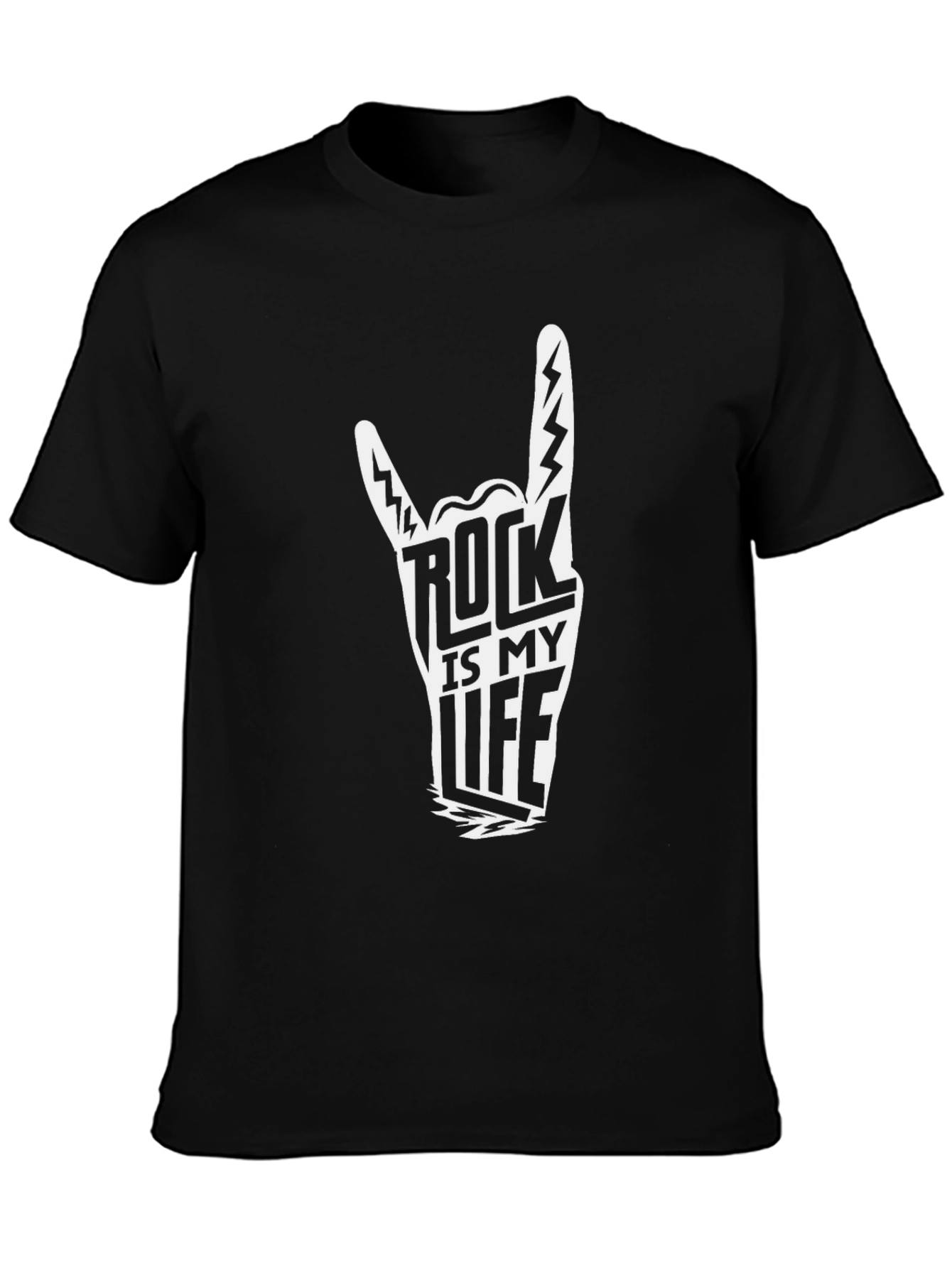 Rock is My Life Graphic Tee - Black