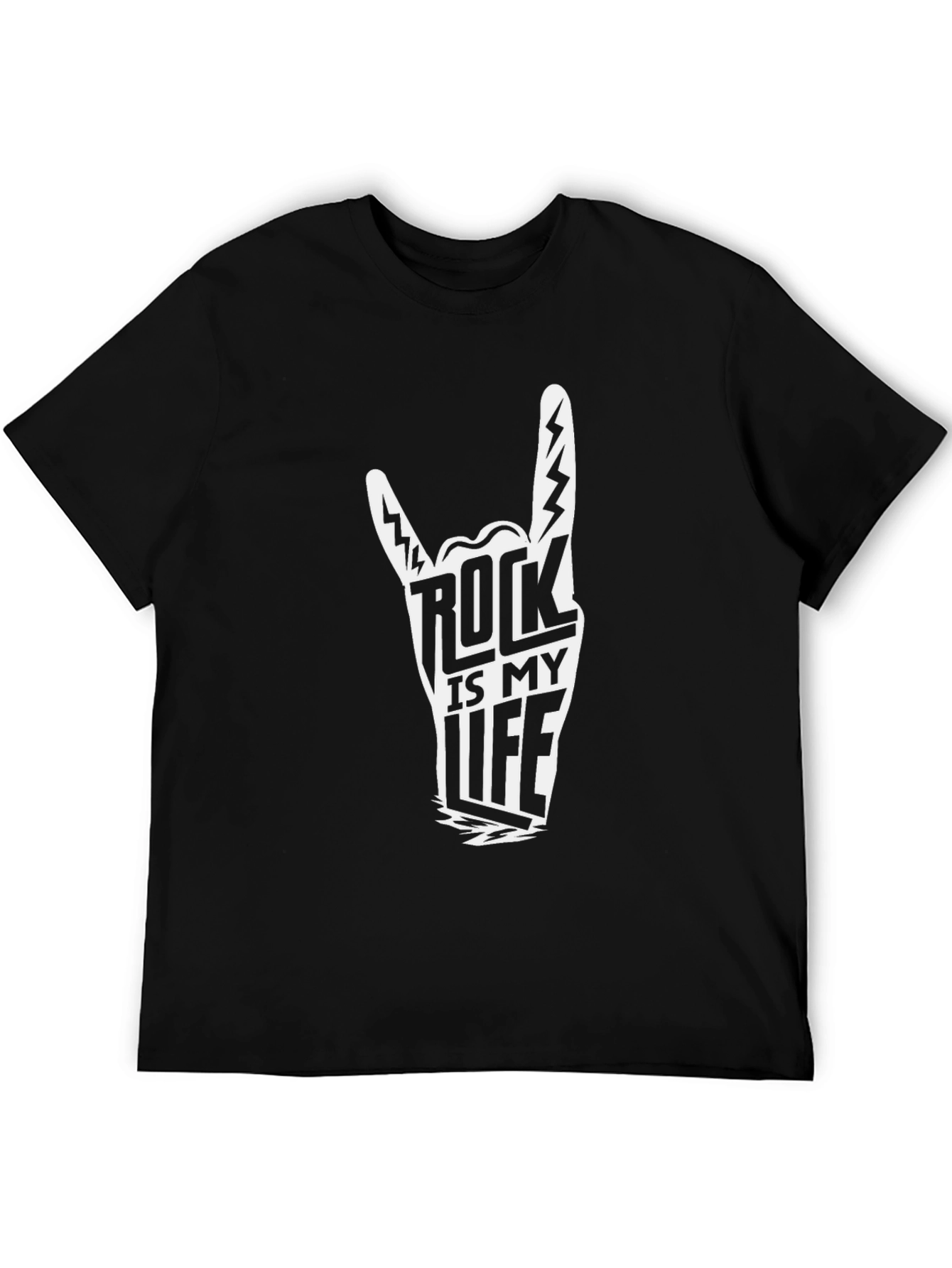 Rock is My Life Graphic Tee - Black