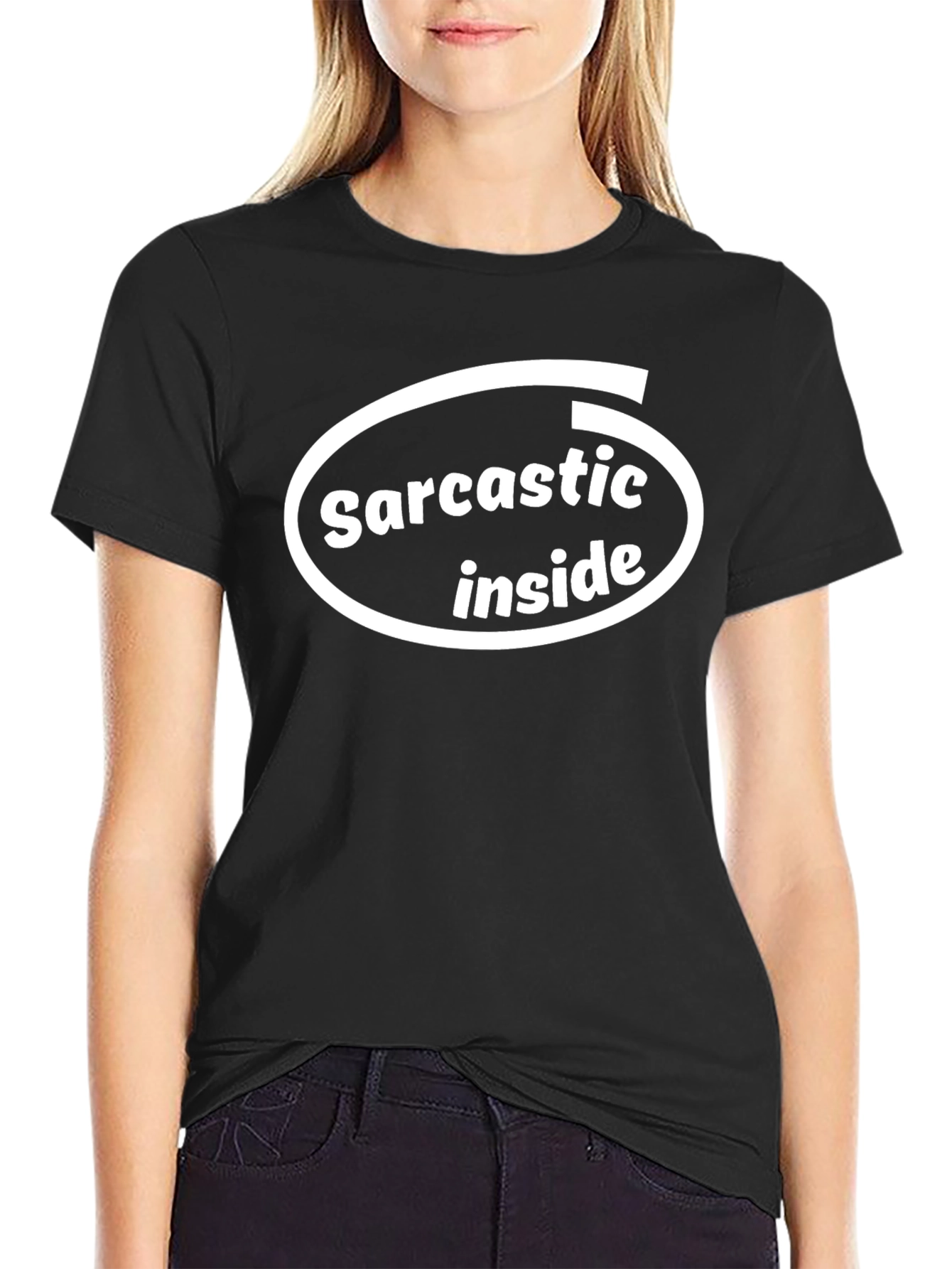 Sarcastic Inside Black T-Shirt - Funny Humor Tee
