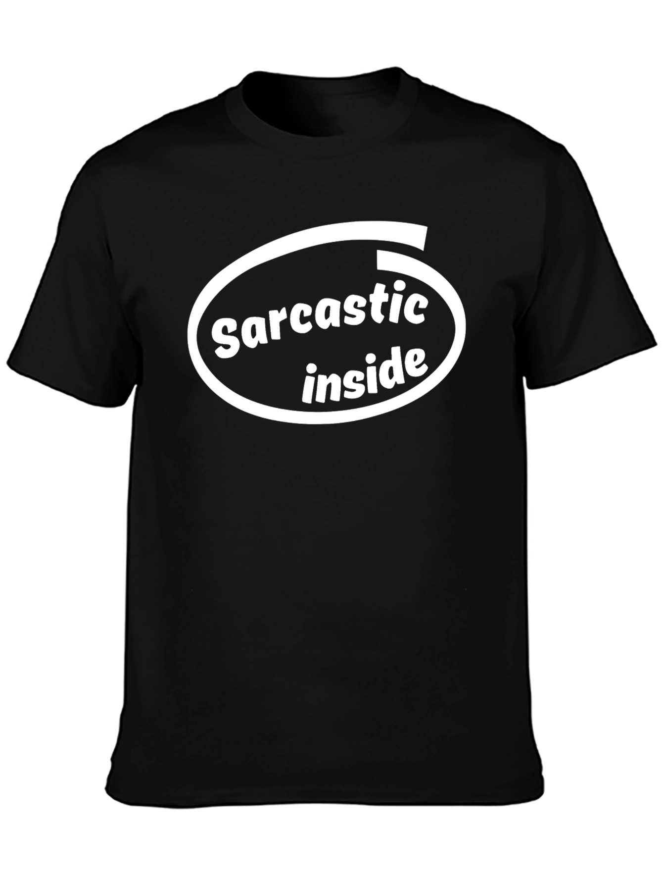 Sarcastic Inside Black T-Shirt - Funny Humor Tee