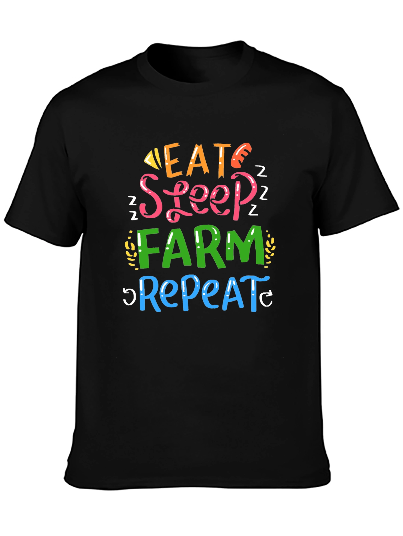 Eat Sleep Farm Repeat Graphic T-Shirt