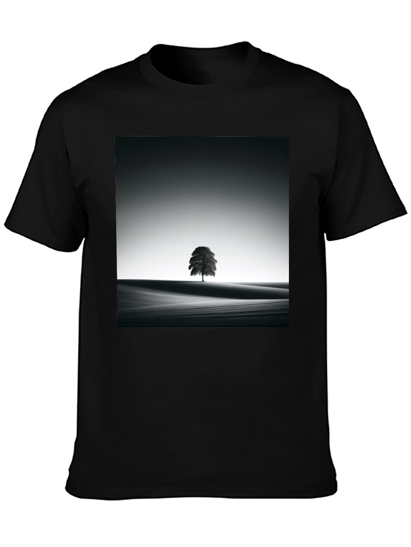 Monochrome Tree Graphic Tee - Artistic Menswear
