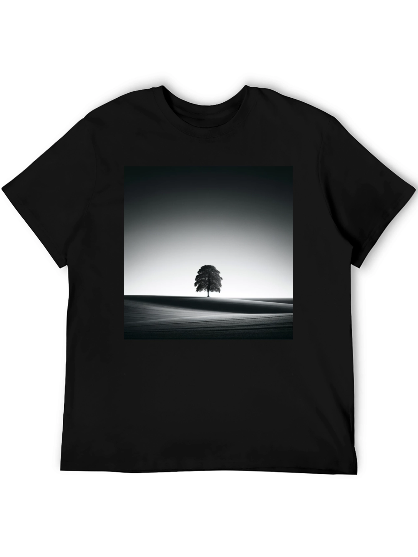 Monochrome Tree Graphic Tee - Artistic Menswear