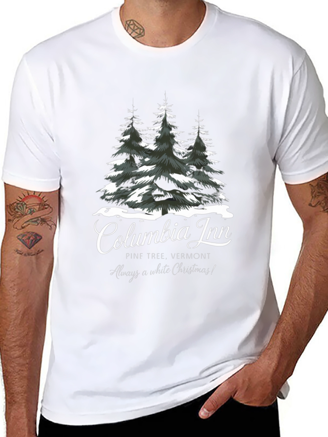 Columbia Inn Pine Tree Vermont Christmas T-Shirt