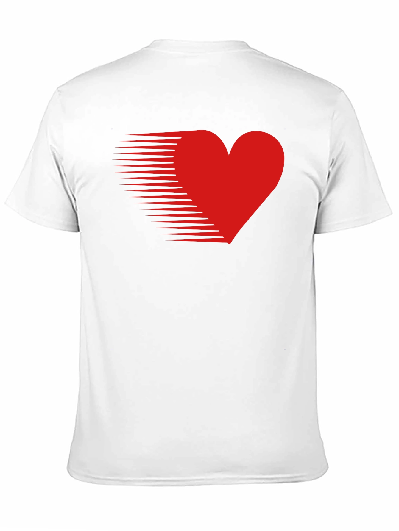 Mens Black T-Shirt with Red Speed Heart Design