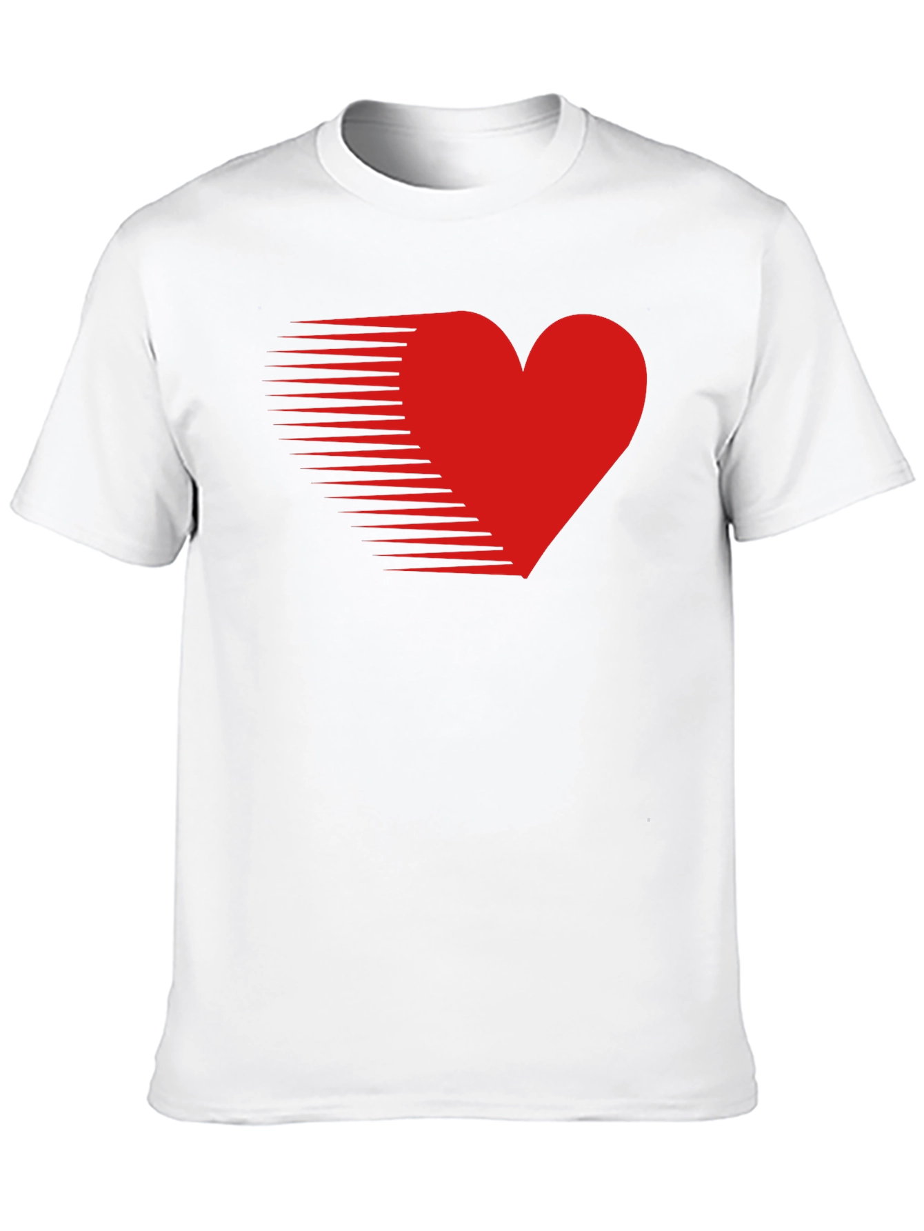 Mens Black T-Shirt with Red Speed Heart Design