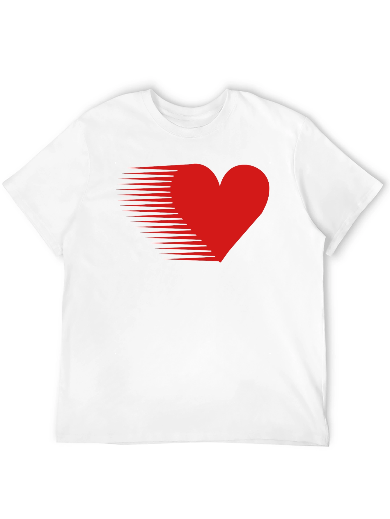 Mens Black T-Shirt with Red Speed Heart Design