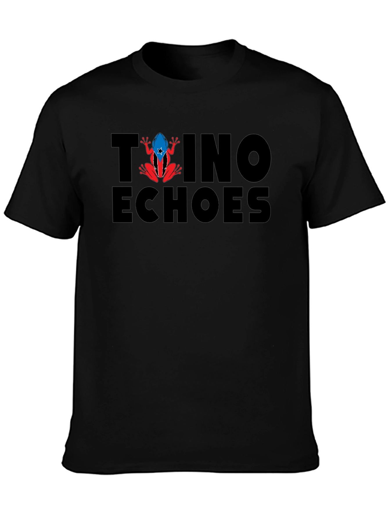 Taino Echoes Puerto Rico Frog Tee - Black