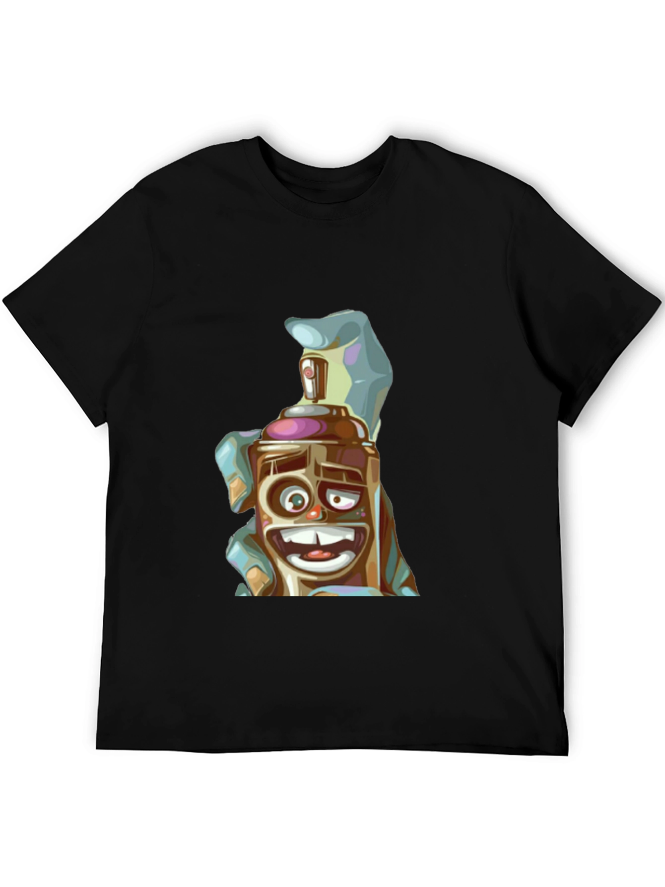 Spray Can Cartoon Graphic T-Shirt