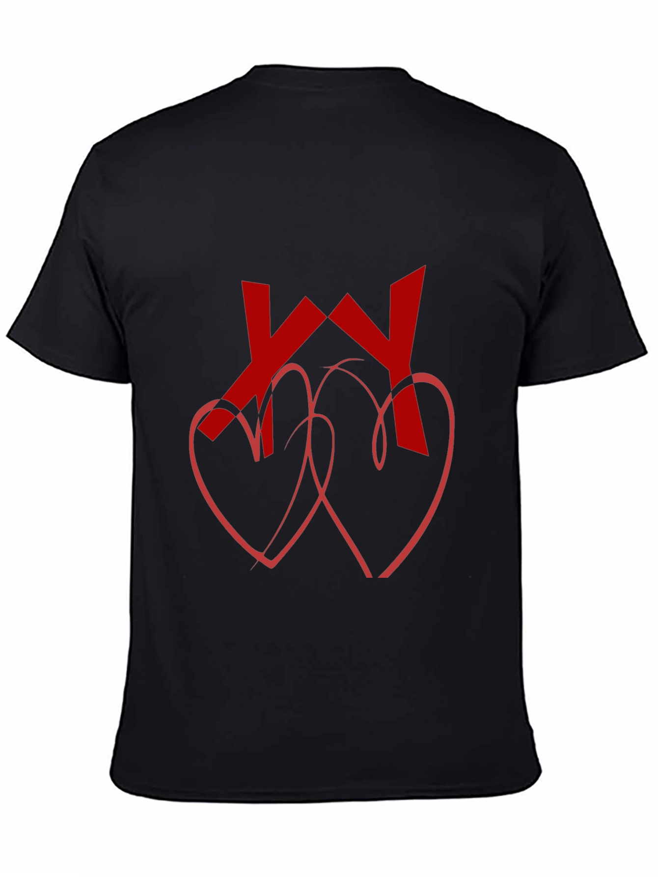 Heart & Initial Graphic Tee - Black